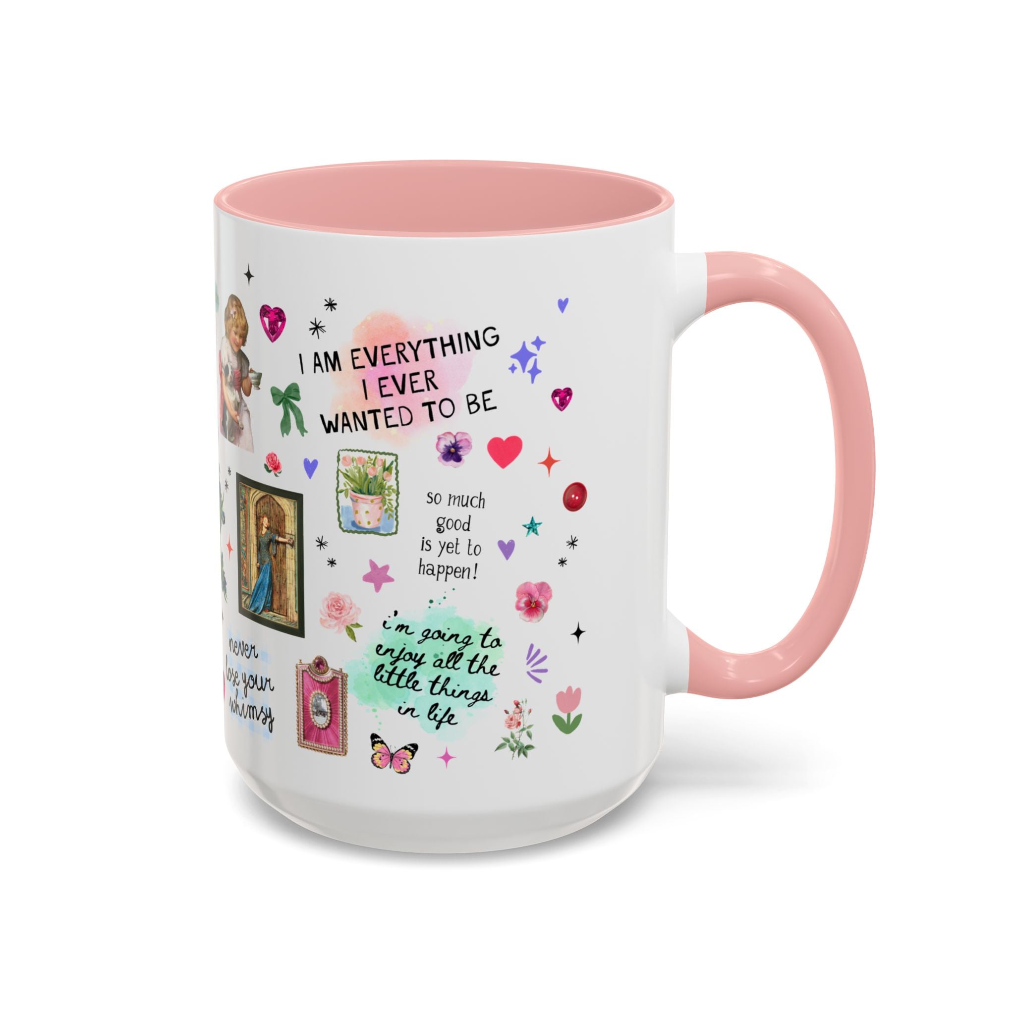 Whimsical Positive Affirmation Art History Buff Mug: Blooming Into the Person I Want to Be College Student or Teen Daughter Gift