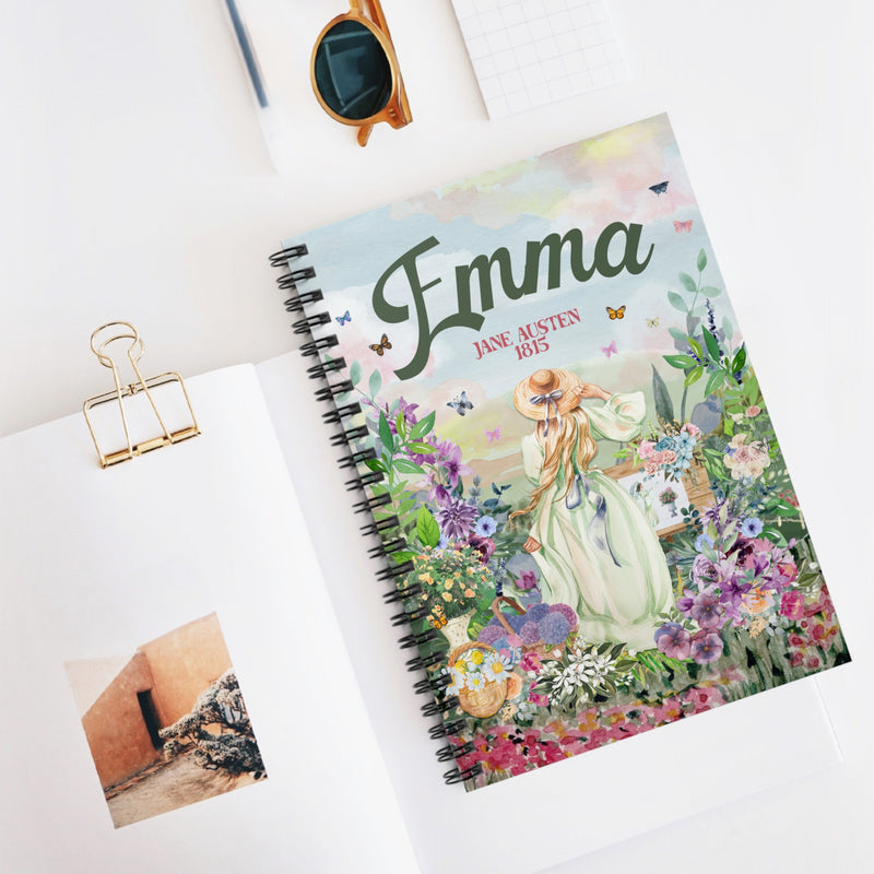 Floral Jane Austen Notebook for Classic Literature Lover: Emma 1815