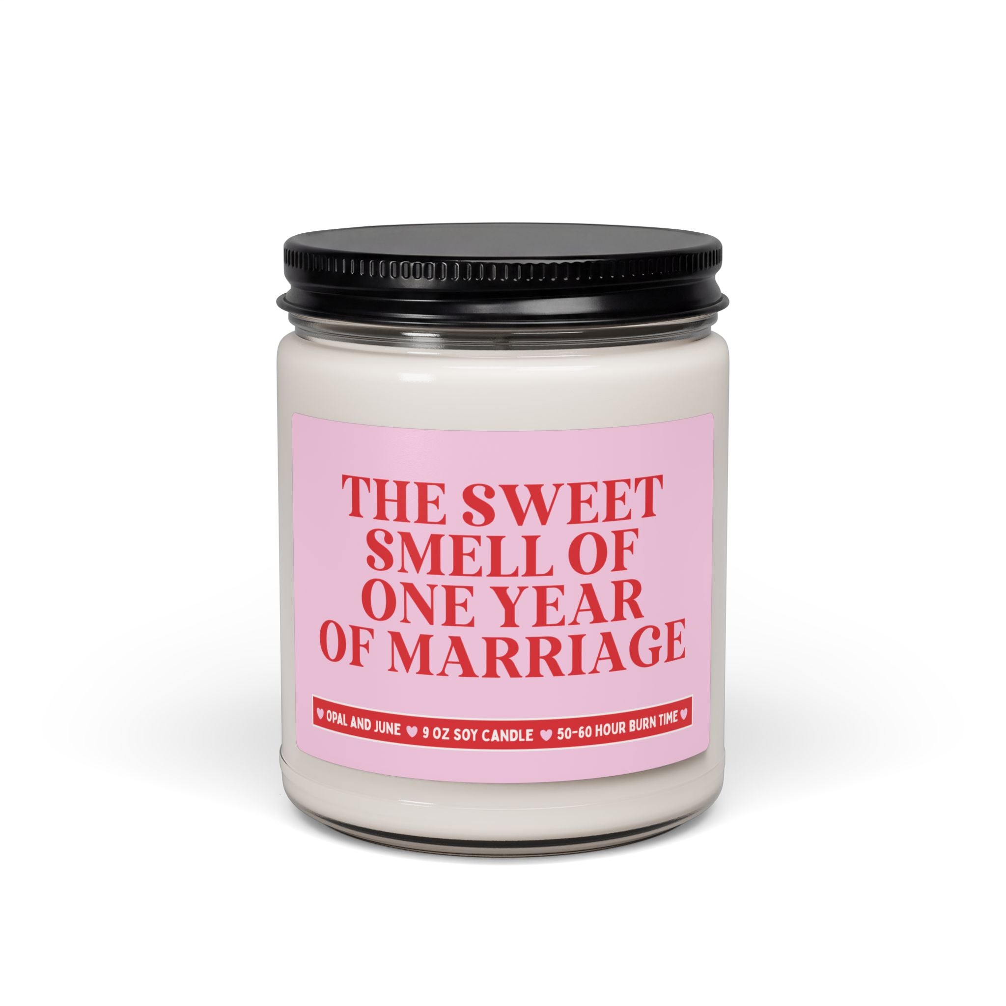 One Year Wedding Anniversary Gift for Husband or Wife, Funny Spouse Gift: The Sweet Smell of One Year of Marriage, 9 Oz Candle for Partner