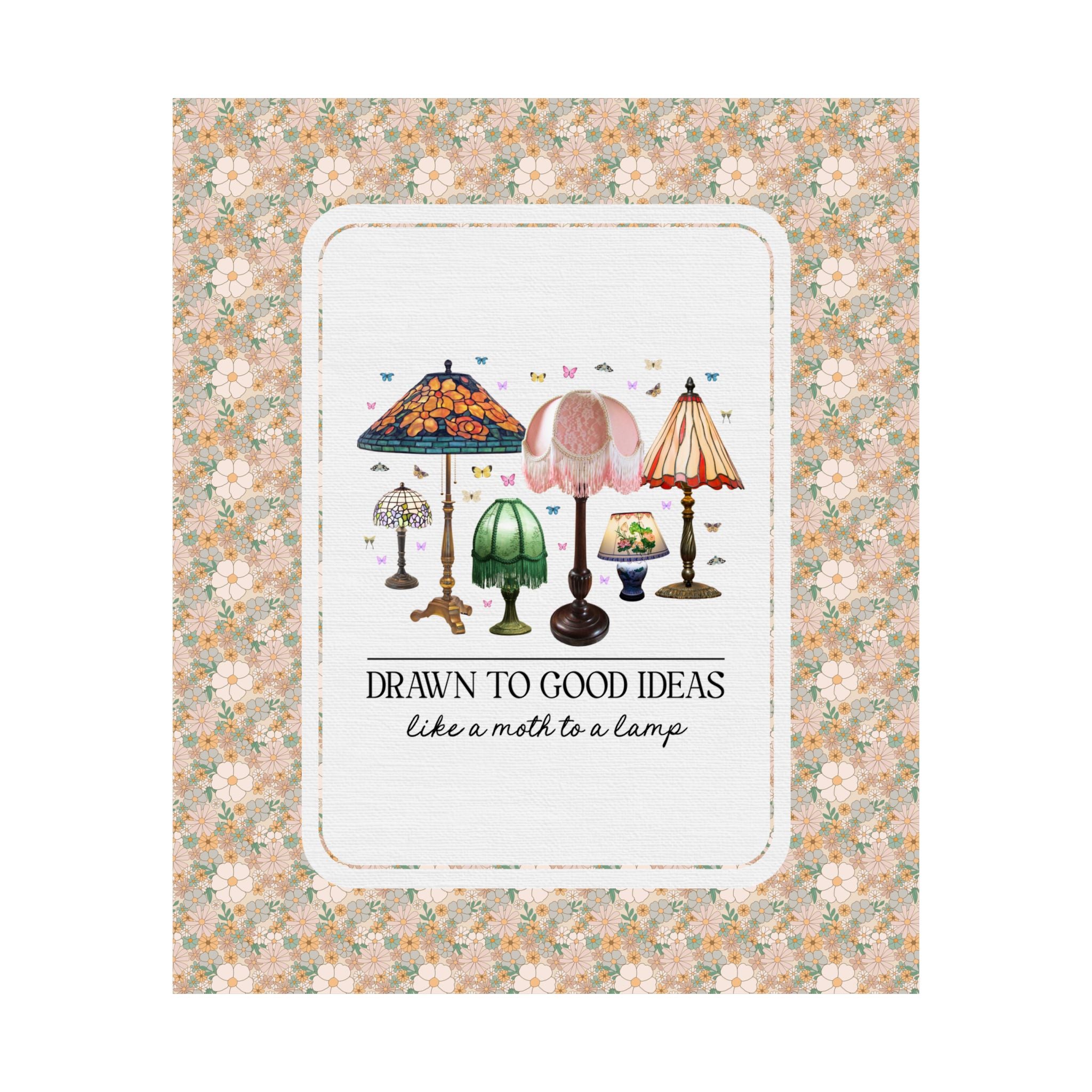 Insect Lover Entomologist or Science Teacher Poster Print: Drawn to Good Ideas Like a Moth to a Lamp, Silly Goblincore Scientist Print