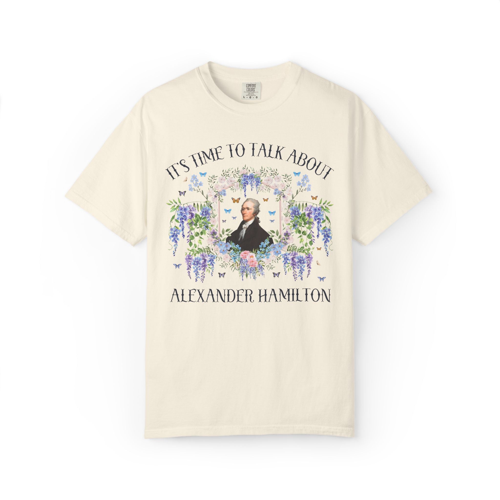 Alexander Hamilton US History T-Shirt with Flowers: 18th Century American History, 1700s and 1800s US Revolutionary War History Teacher Tee