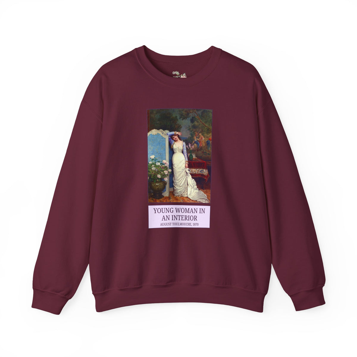 Young Woman in an Interior by Auguste Toulmouche Art History Buff Sweatshirt: 19th Century Art History Museum Lover Gift, Victorian Era