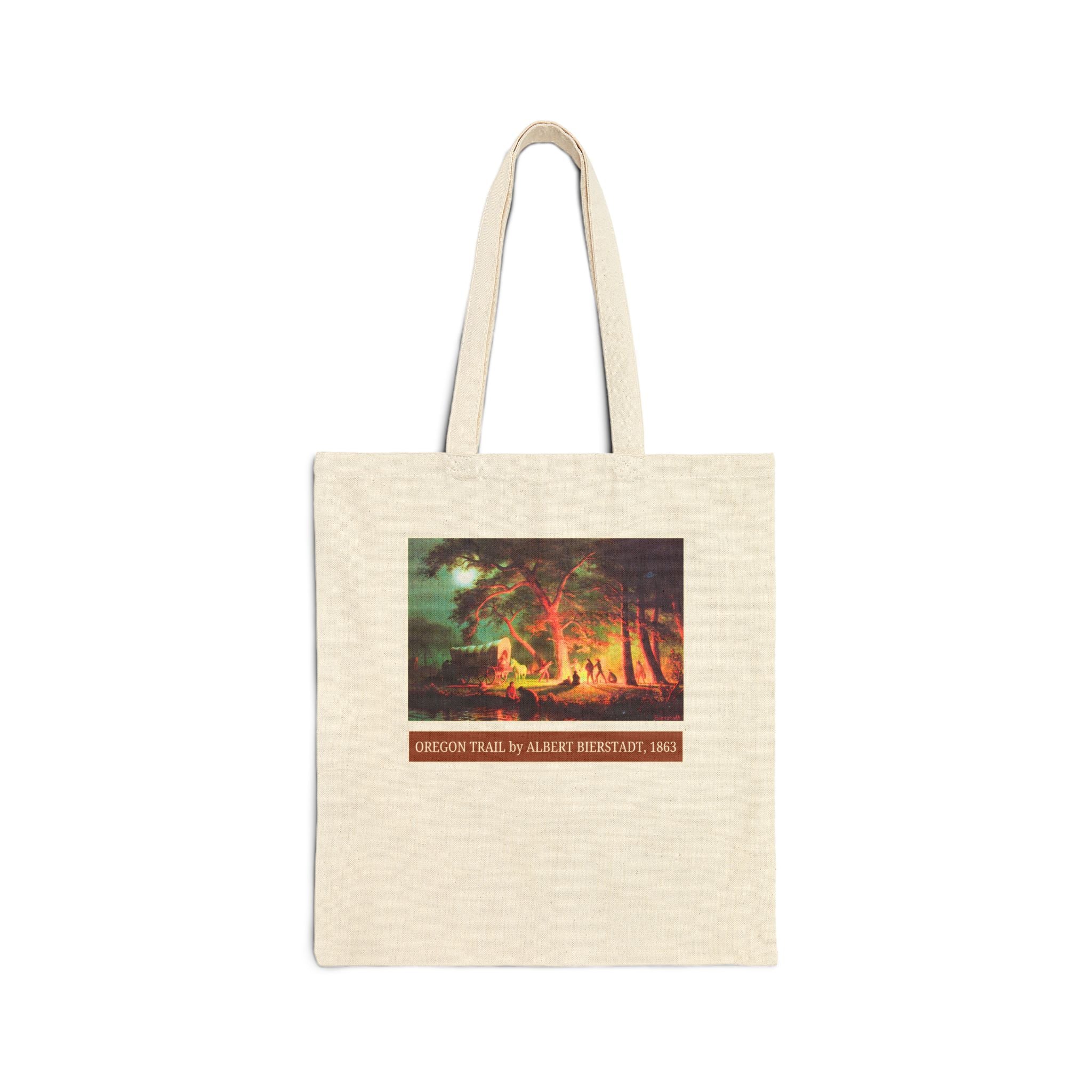 Oregon Trail Campfire by Albert Bierstadt Art History Lover Tote Bag: Famous Painting of American West History, Westward Expansion History