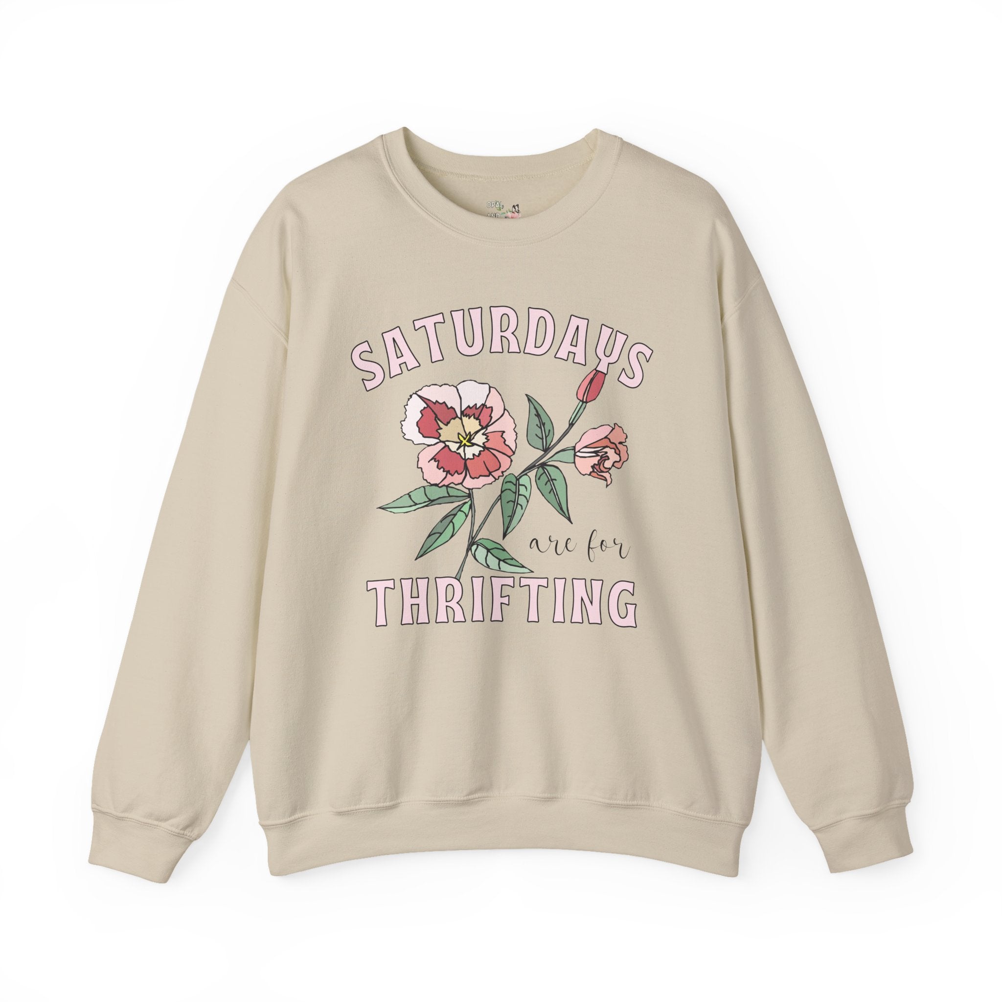 Thrifting Sweatshirt: Saturdays are for Thrifting | Thrift Style, Gift for Thrift Lover, Flea Market Shirt, Cozy Weekend Tee, Floral Crewneck