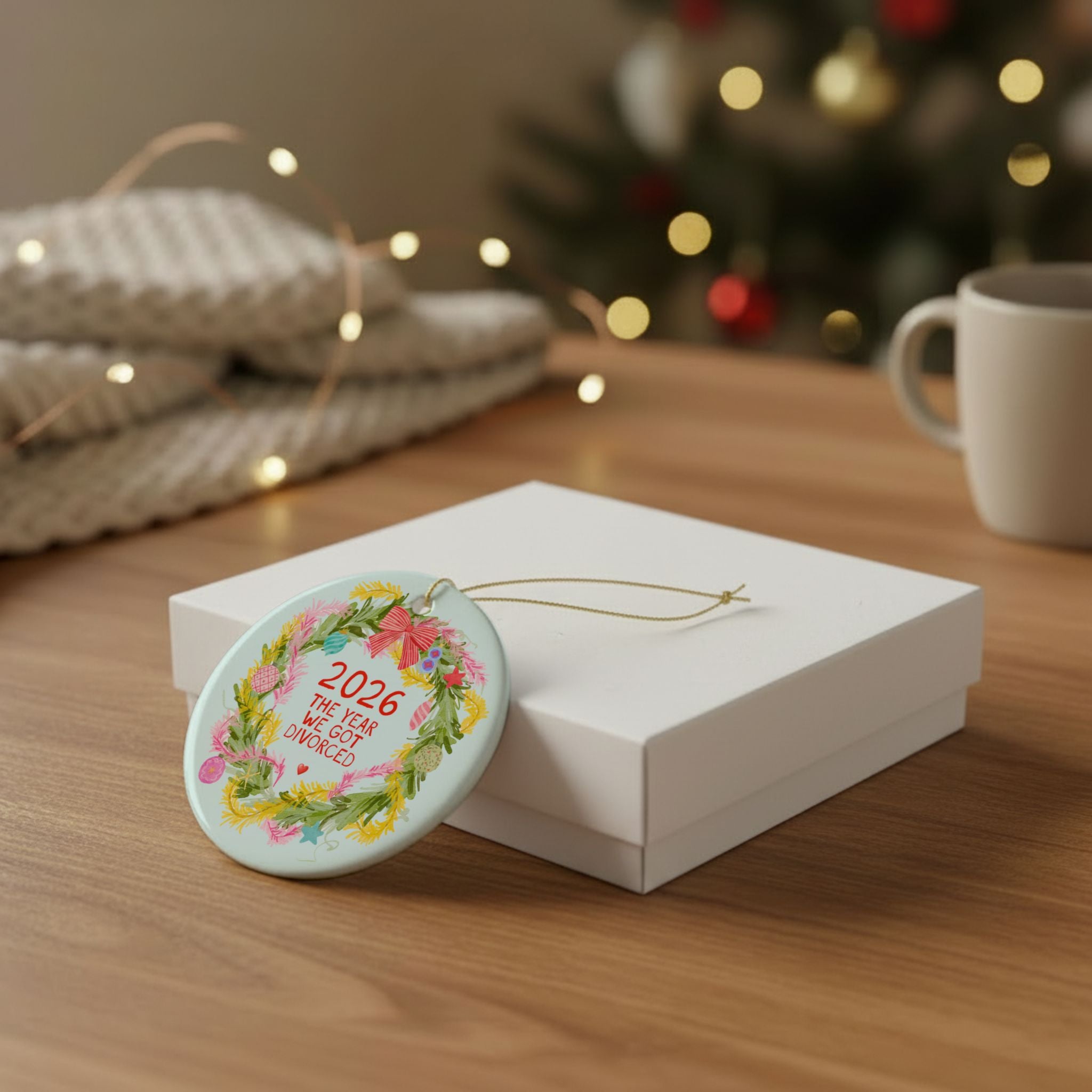 2026: The Year We Got Divorced Christmas Ornament | Funny Divorce Gift for Ex-Partner or Ex-Husband, Silly Amicable Breakup Ornament