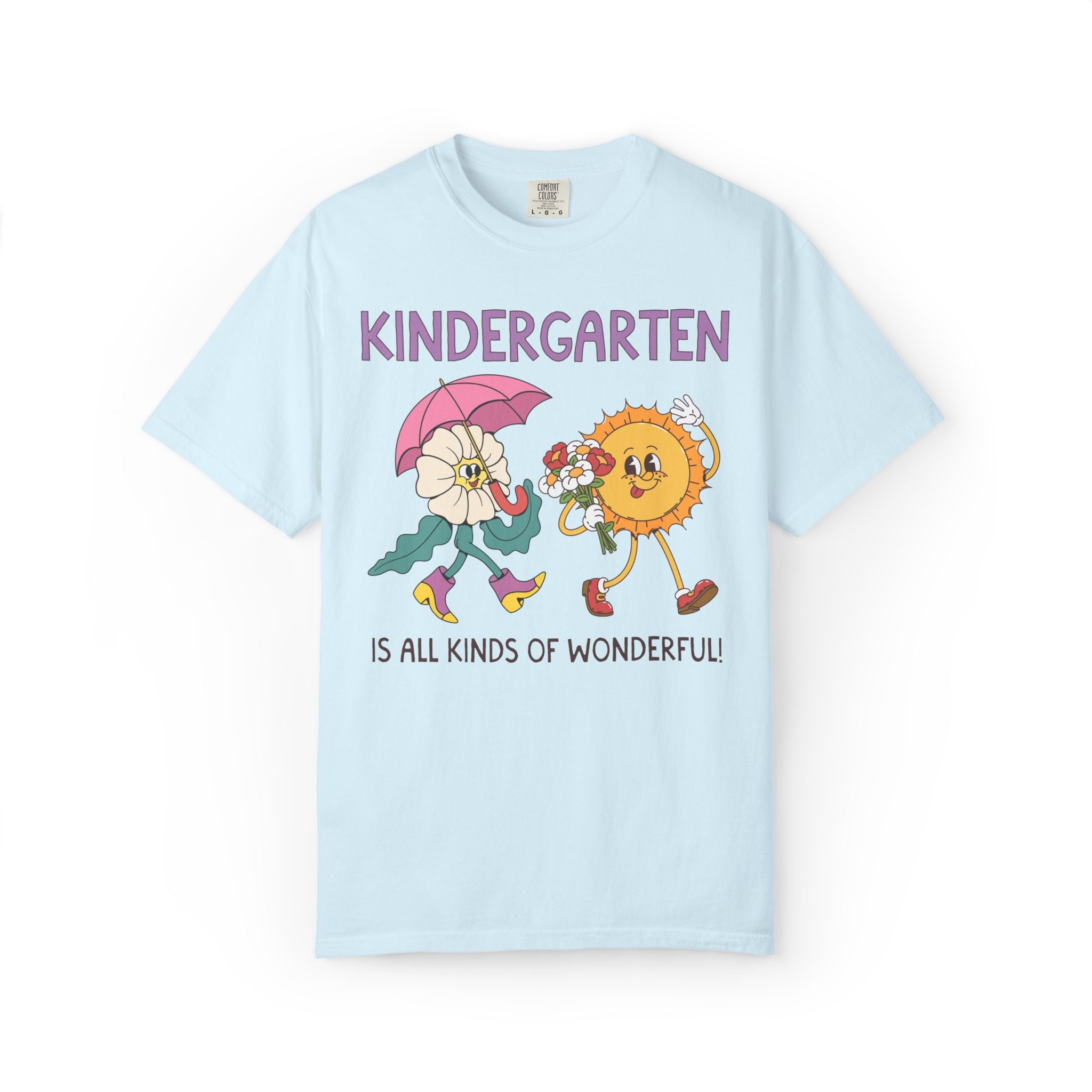 Kindergarten is All Kinds of Wonderful Teacher Team Tee Shirt for Back to School: Cute New School Year T-Shirt, First Year Teacher or Para