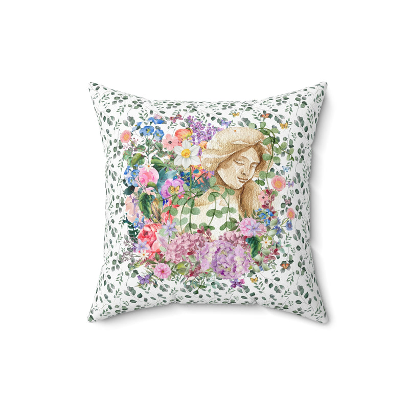 Whimsigoth Floral Pillow for Classroom or Art History Student: Cottagecore Vintage Botanical Pillow