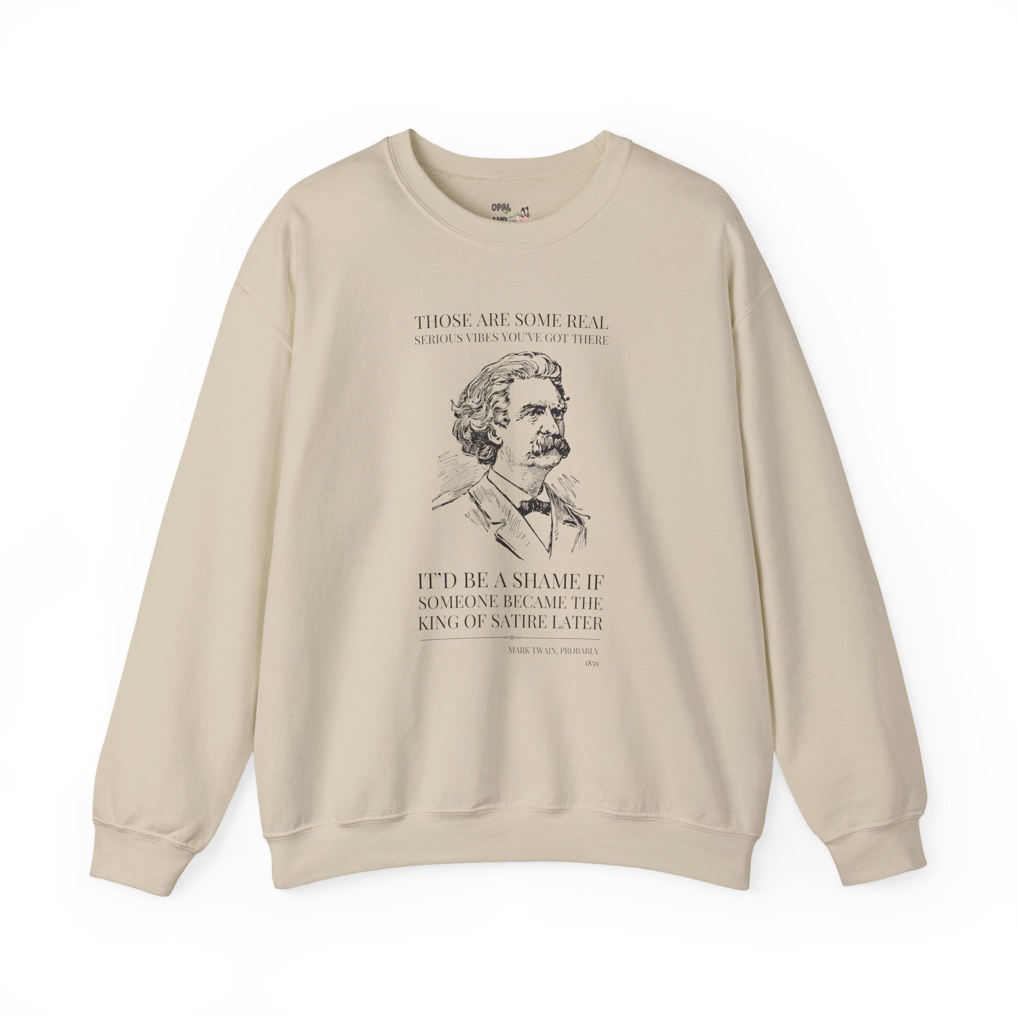 Mark Twain American History Sweatshirt, Book Lover, Classic Literature Crewneck for Librarian, Funny Bookish Gift with Samuel Clemens, 19th Century