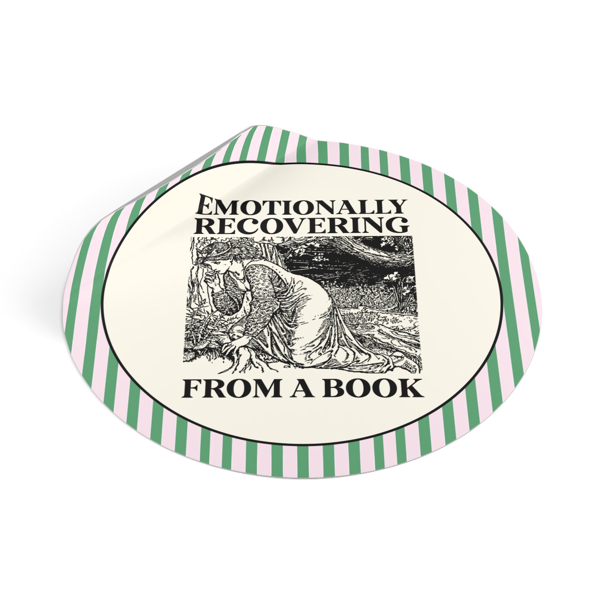 Emotionally Recovering from a Book Sticker for Romance Reader or Fantasy Reader, Cute Bookish Sticker for Medieval Historical Fiction Bookworm