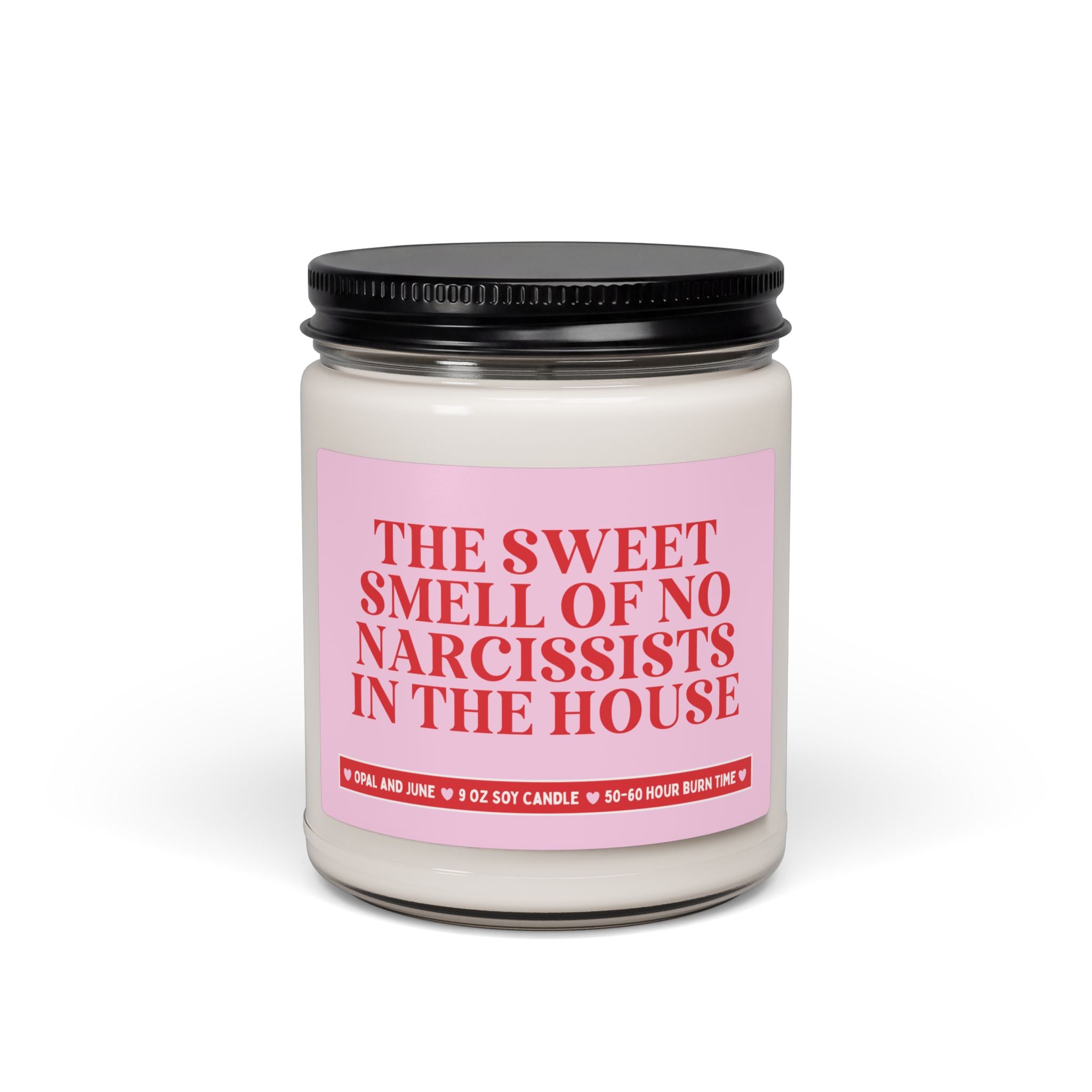 Breakup or Divorce Candle: The Sweet Smell of No Narcissists in the House, 9 Oz Soy Candle for Friend Going Through a Breakup or Life Change