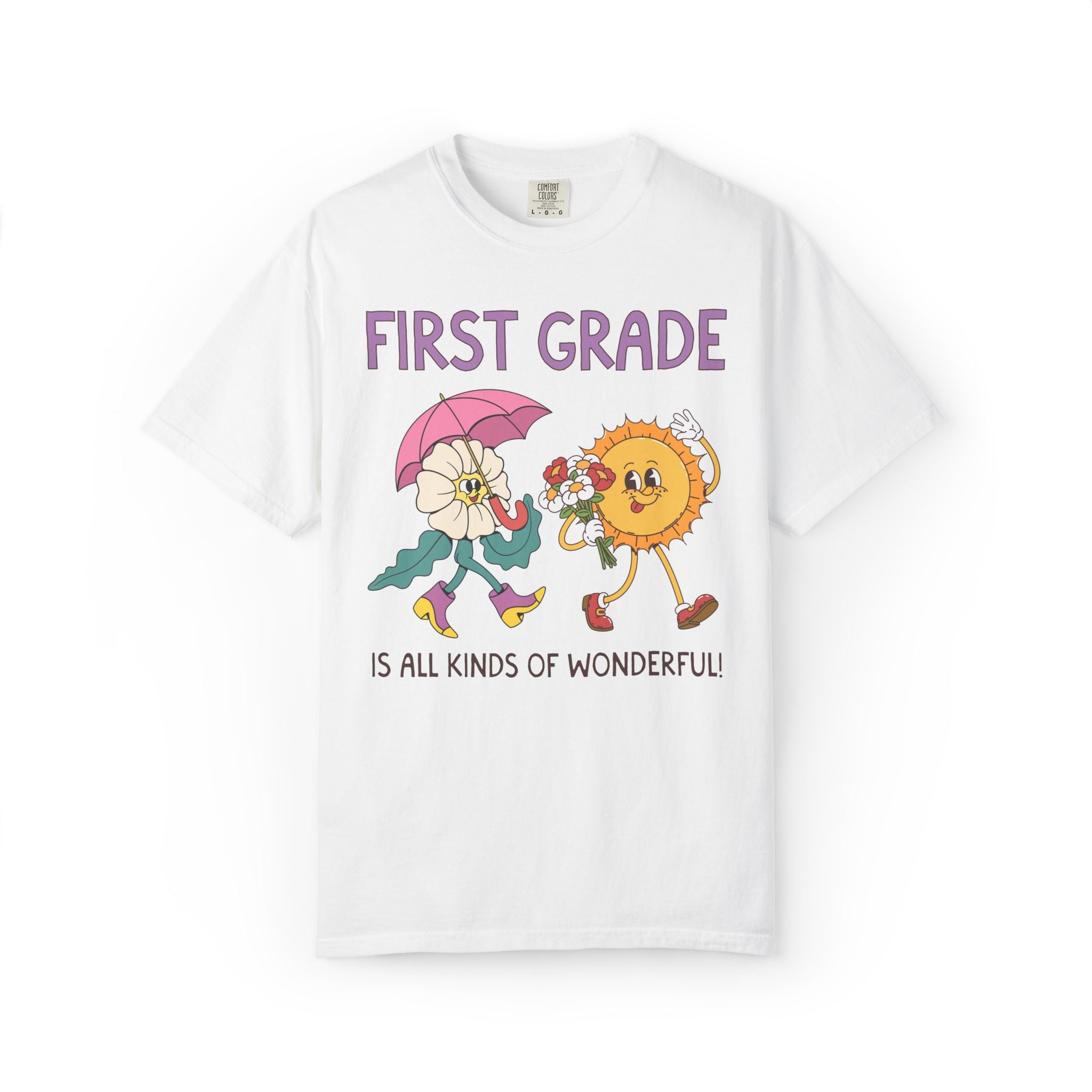 First Grade is All Kinds of Wonderful Teacher Team Tee Shirt for Back to School: Cute New School Year T-Shirt, First Year Teacher or Para
