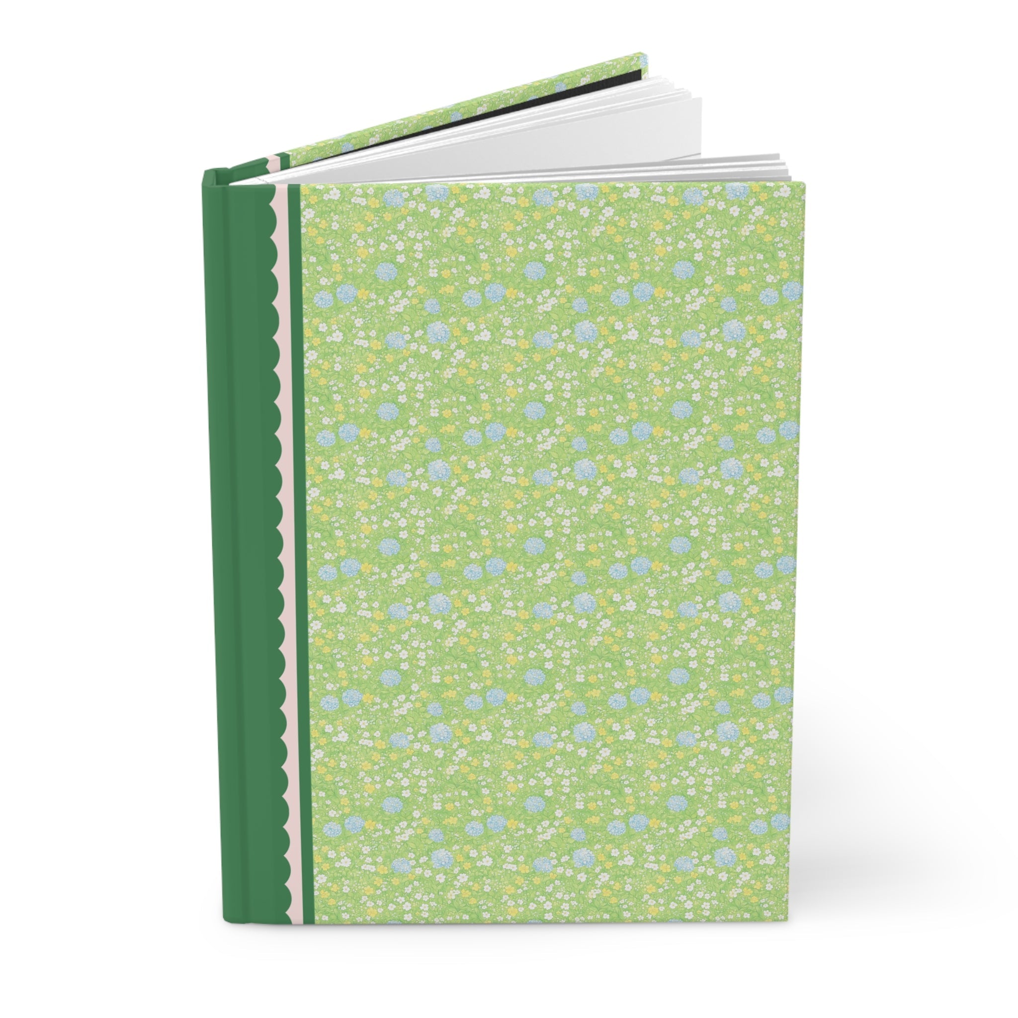 70s Aesthetic Green Flower Journal - Opal and June