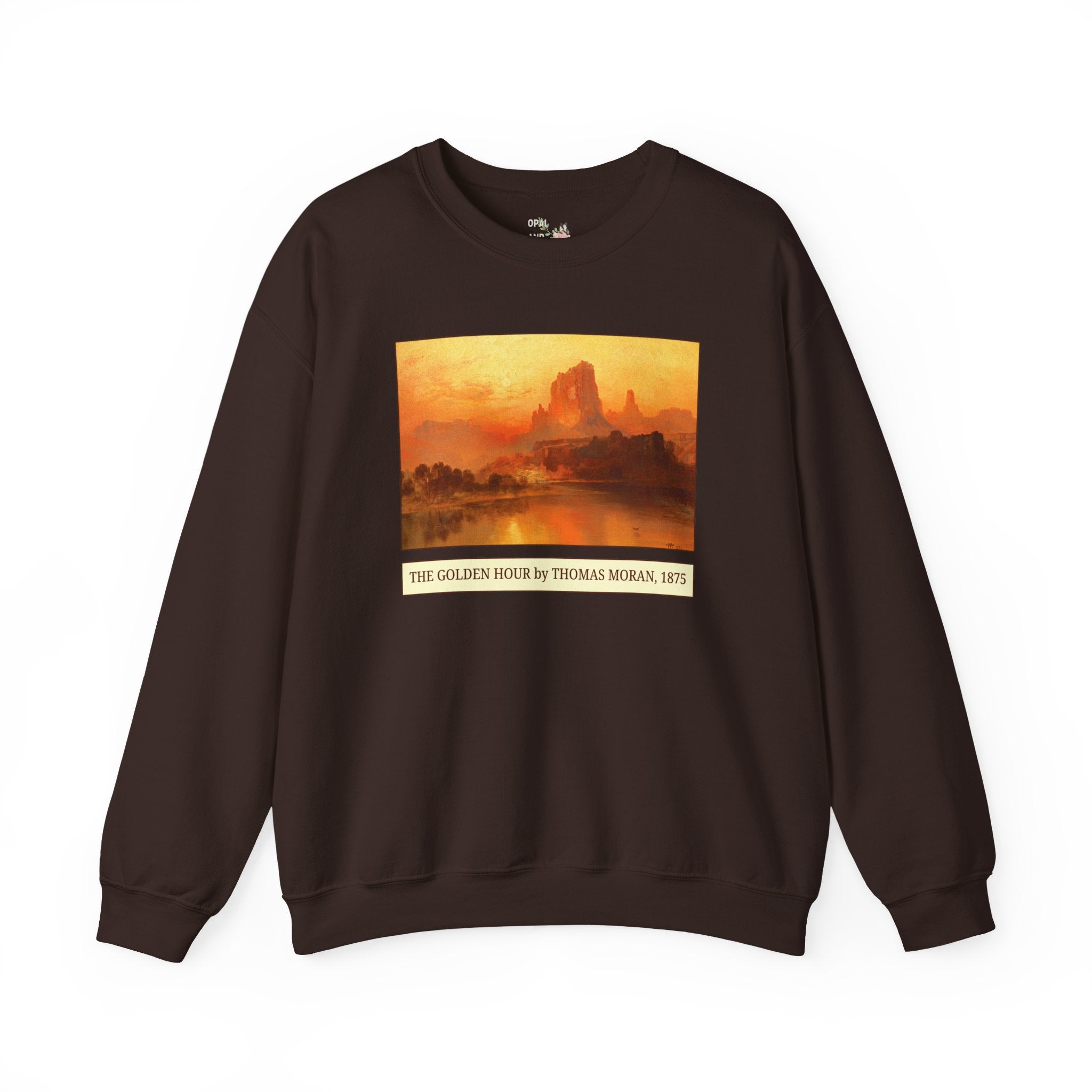 The Golden Hour Painting by Thomas Moran Sweatshirt, Landscape Painting of Wyoming, 19th Century Art History Painting with Sunset, Hiking Lover Gift