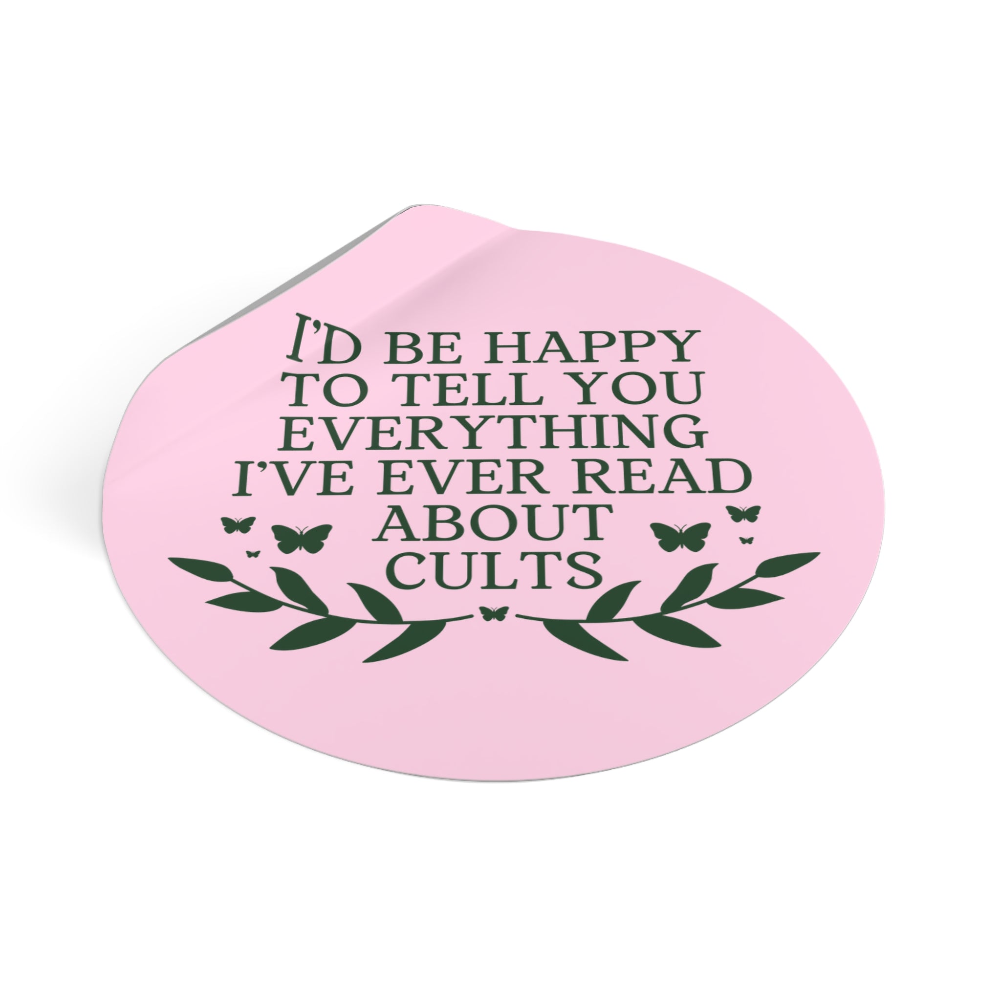 Silly Cult History Sticker for Historian or History Buff Who Loves True Crime and Stories About Cults, Funny History Lover Sticker for Her