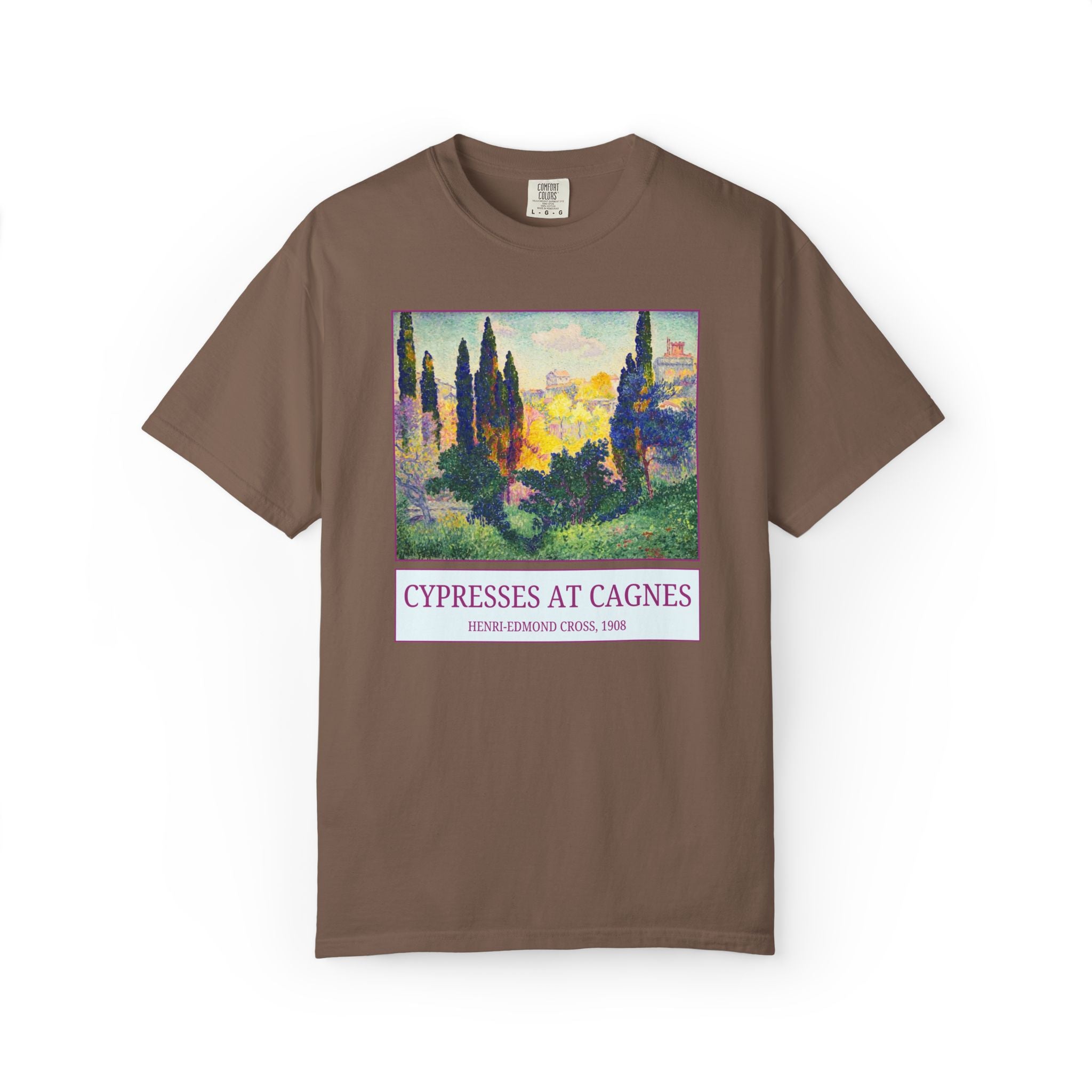 Cypresses at Cagnes by Henri-Edmond Cross Neo-Impressionism and Pointillism Art History Buff Tee Shirt, Famous Painting, French Art History