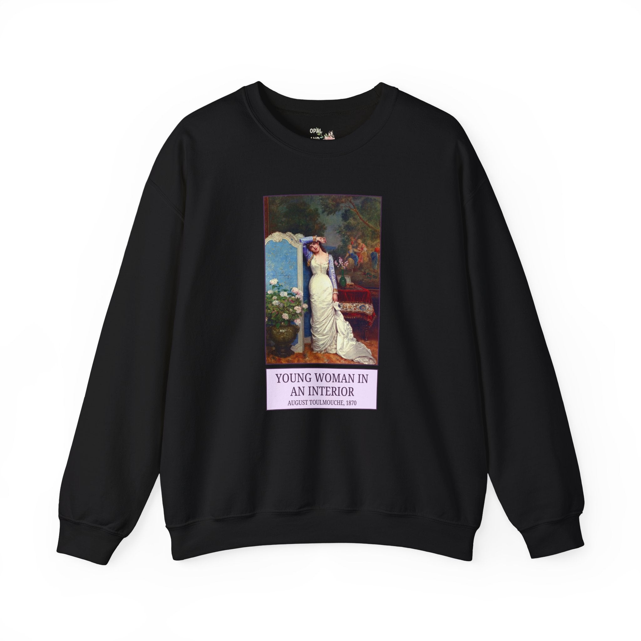 Young Woman in an Interior by Auguste Toulmouche Art History Buff Sweatshirt: 19th Century Art History Museum Lover Gift, Victorian Era