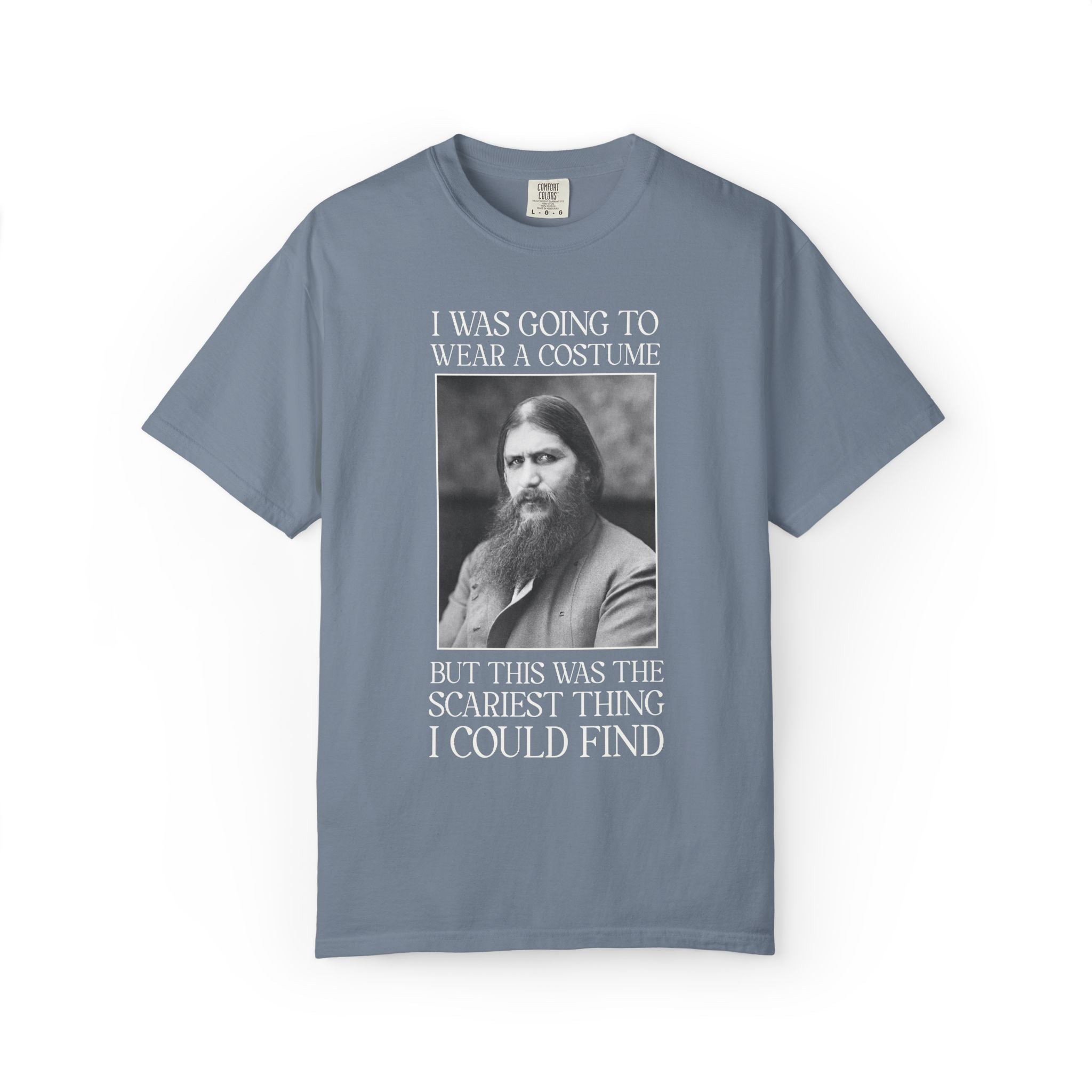 Halloween History Buff Tee Shirt with Rasputin: Russian World War I Era History, Early 1900s History Lover Gift, Scariest Thing I Could Find