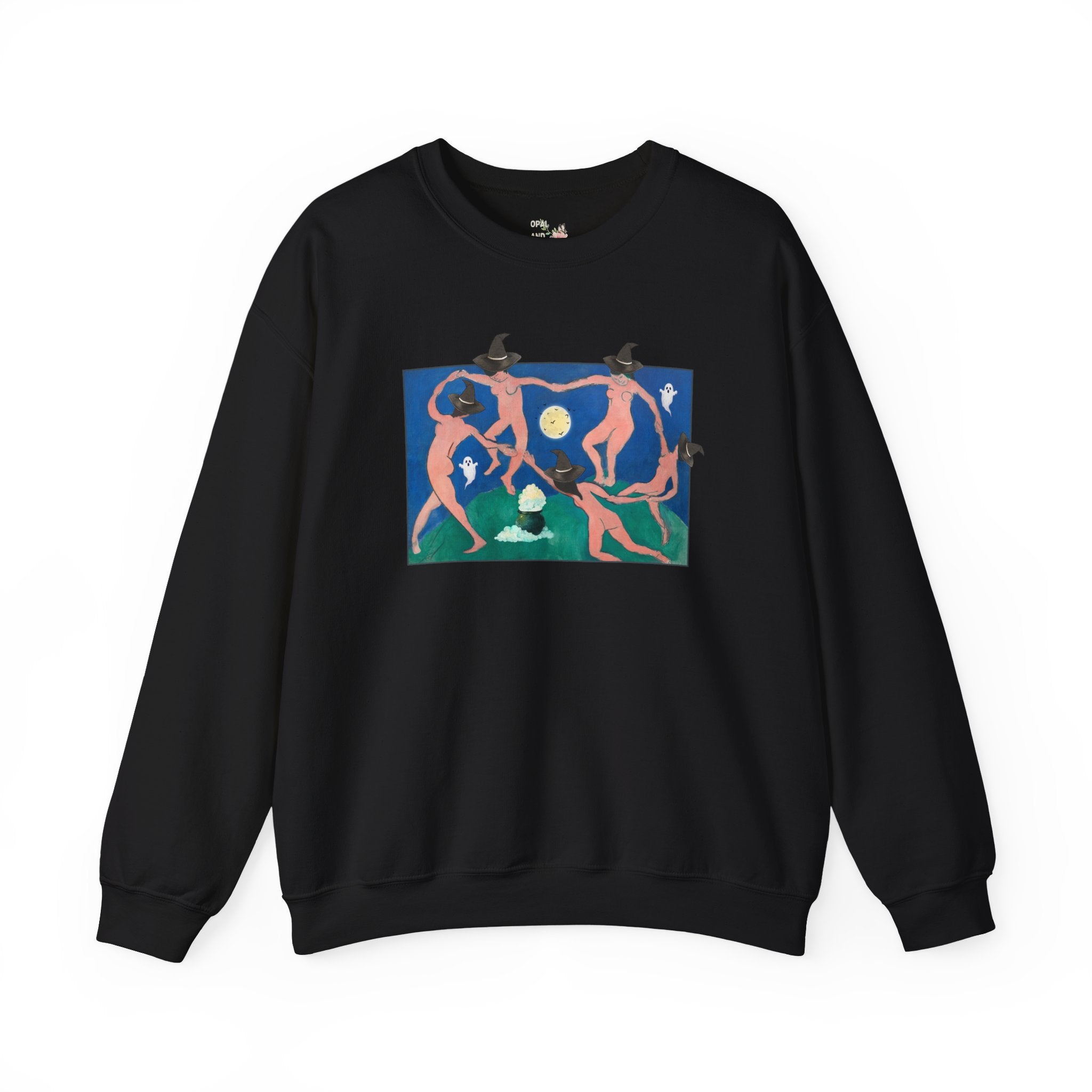 Halloween Art History Buff Sweatshirt with Spooky Witches and Ghosts: Henri Matisse Dance Early 1900s Famous Painting, French Art History