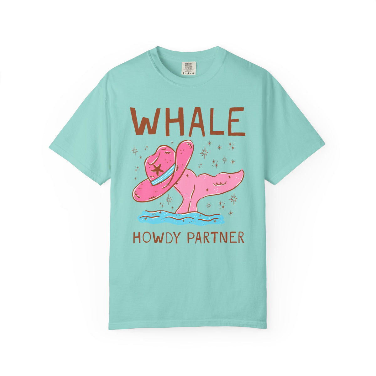 Whale Howdy Partner Tee Shirt: Funny Cowboy Whale Lover T-Shirt for Marine Biologist or Friend Studying Whales, Silly Animal Lover Tee