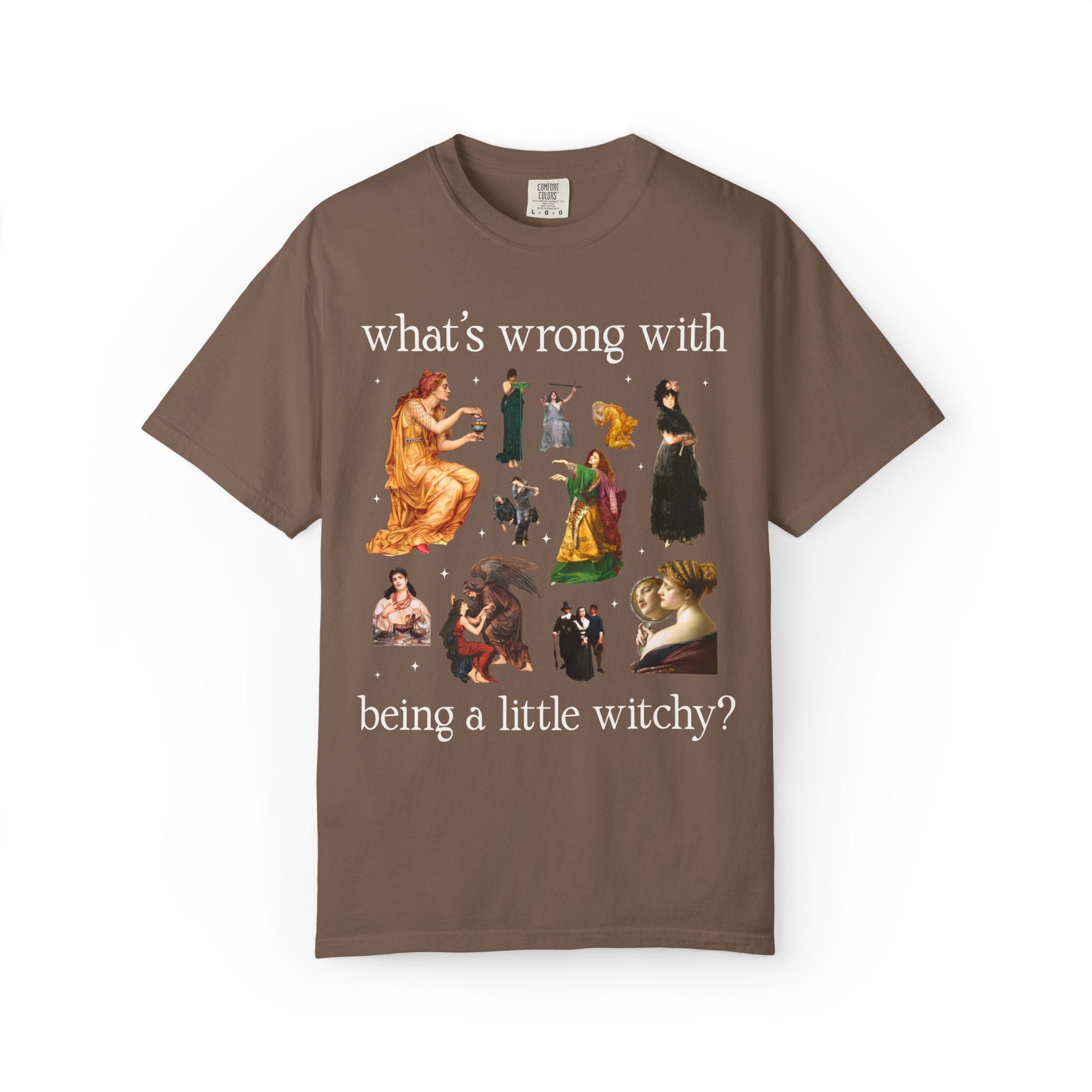 Witch Art History Lover Tee Shirt with Famous Paintings, Pre-Raphaelite and 19th Century Art Historian Tee for Halloween or Spooky Season