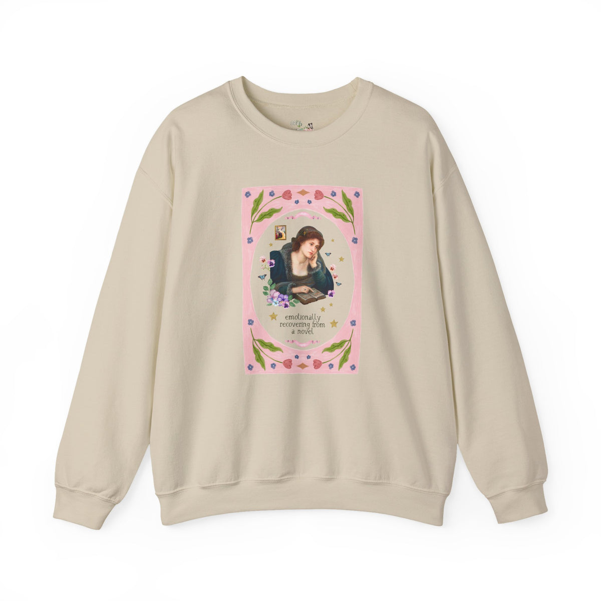 Emotionally Recovering From a Novel Art History Sweatshirt: Colorful Maximalist Book Lover Crewneck of Woman Reading a Book