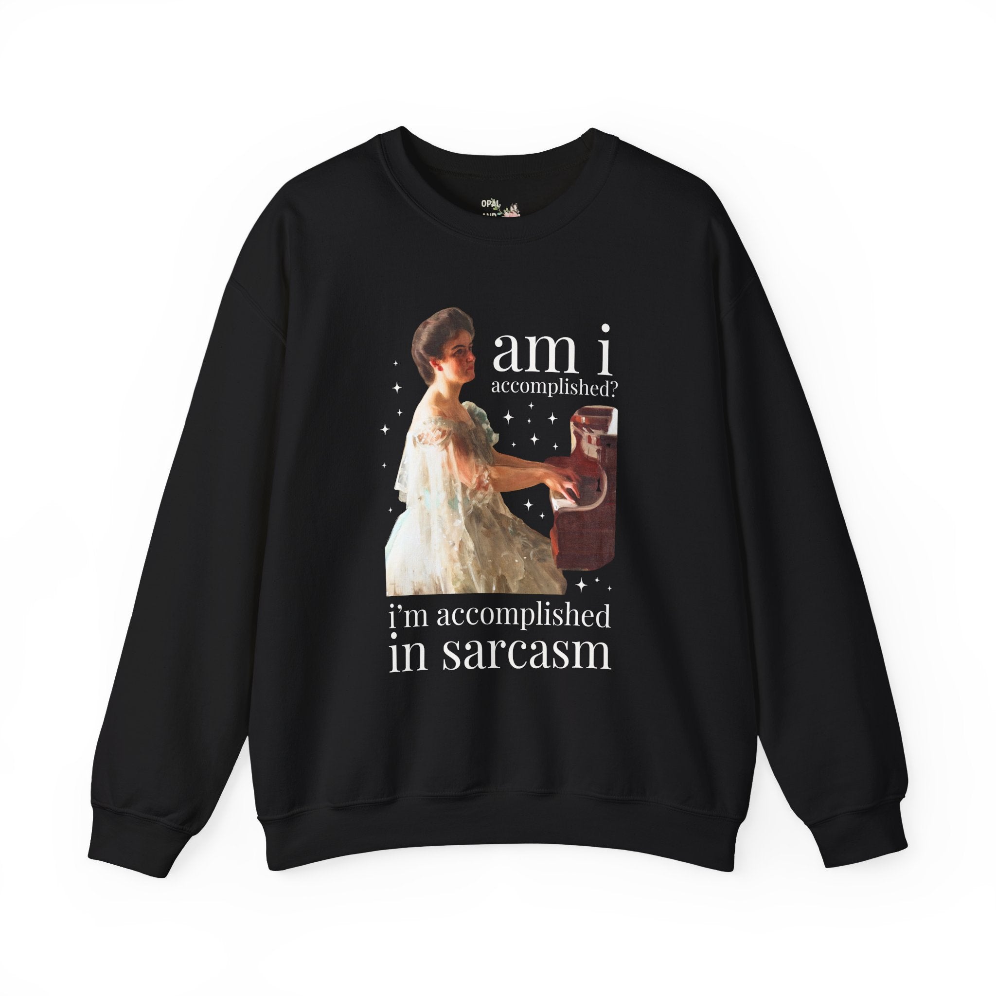 Am I Accomplished? I'm Accomplished in Sarcasm: Funny Sarcastic Sweatshirt for Sister's Birthday, Pride and Prejudice Bookish Art History Crewneck