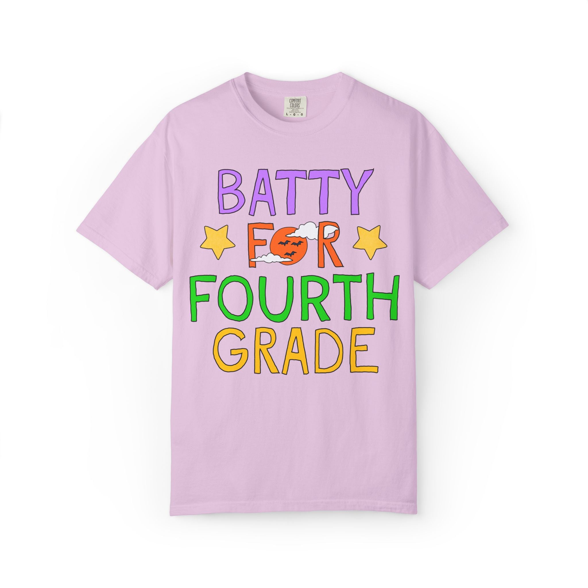 Fourth Grade Halloween Teacher Tee Shirt: Batty for Fourth Grade | Cute and Nostalgic Halloween Teacher Team T-Shirt for October, 90s Vibe