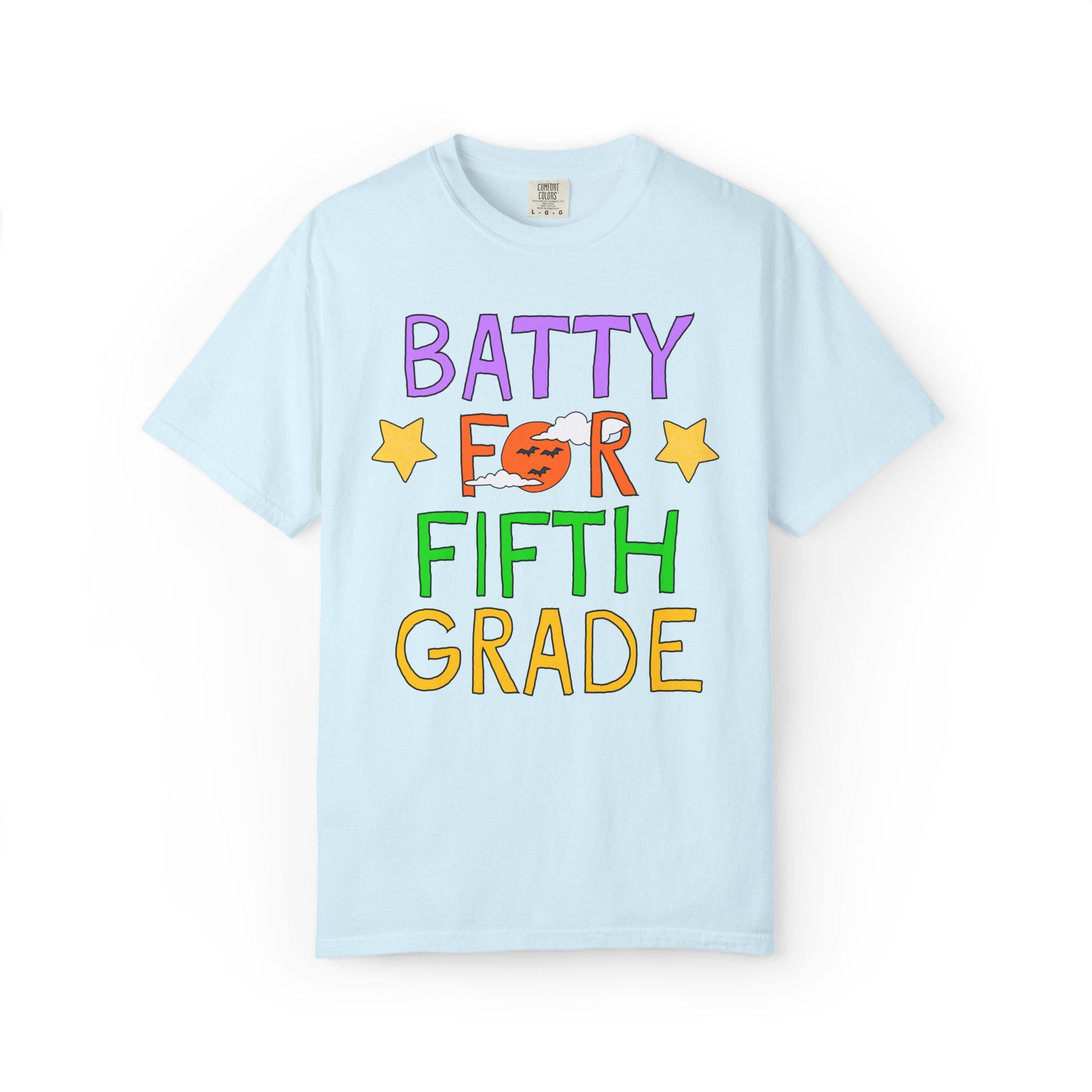 Fifth Grade Halloween Teacher Tee Shirt: Batty for Fifth Grade | Cute and Nostalgic Halloween Teacher Team T-Shirt for October, 90s Vibe