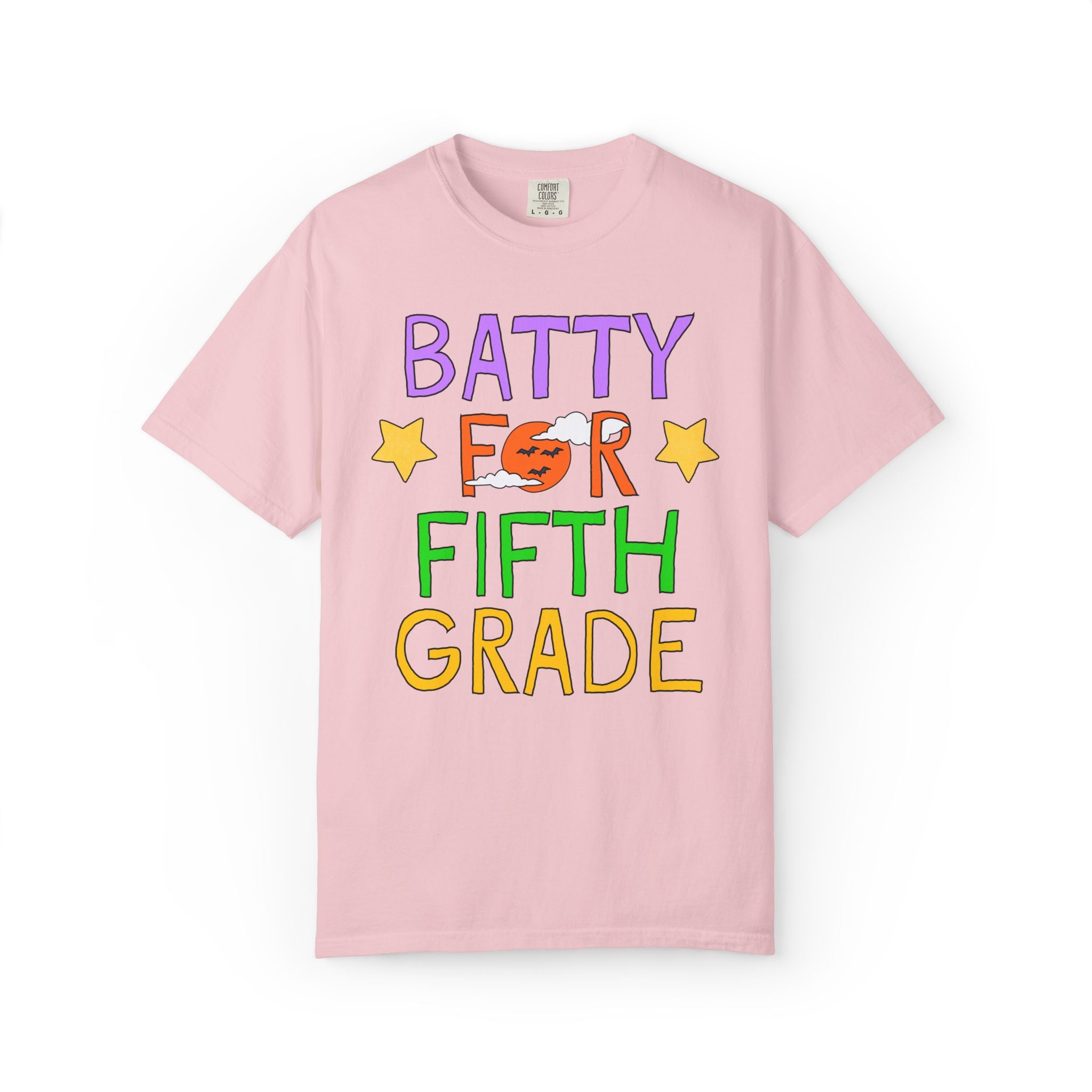 Fifth Grade Halloween Teacher Tee Shirt: Batty for Fifth Grade | Cute and Nostalgic Halloween Teacher Team T-Shirt for October, 90s Vibe