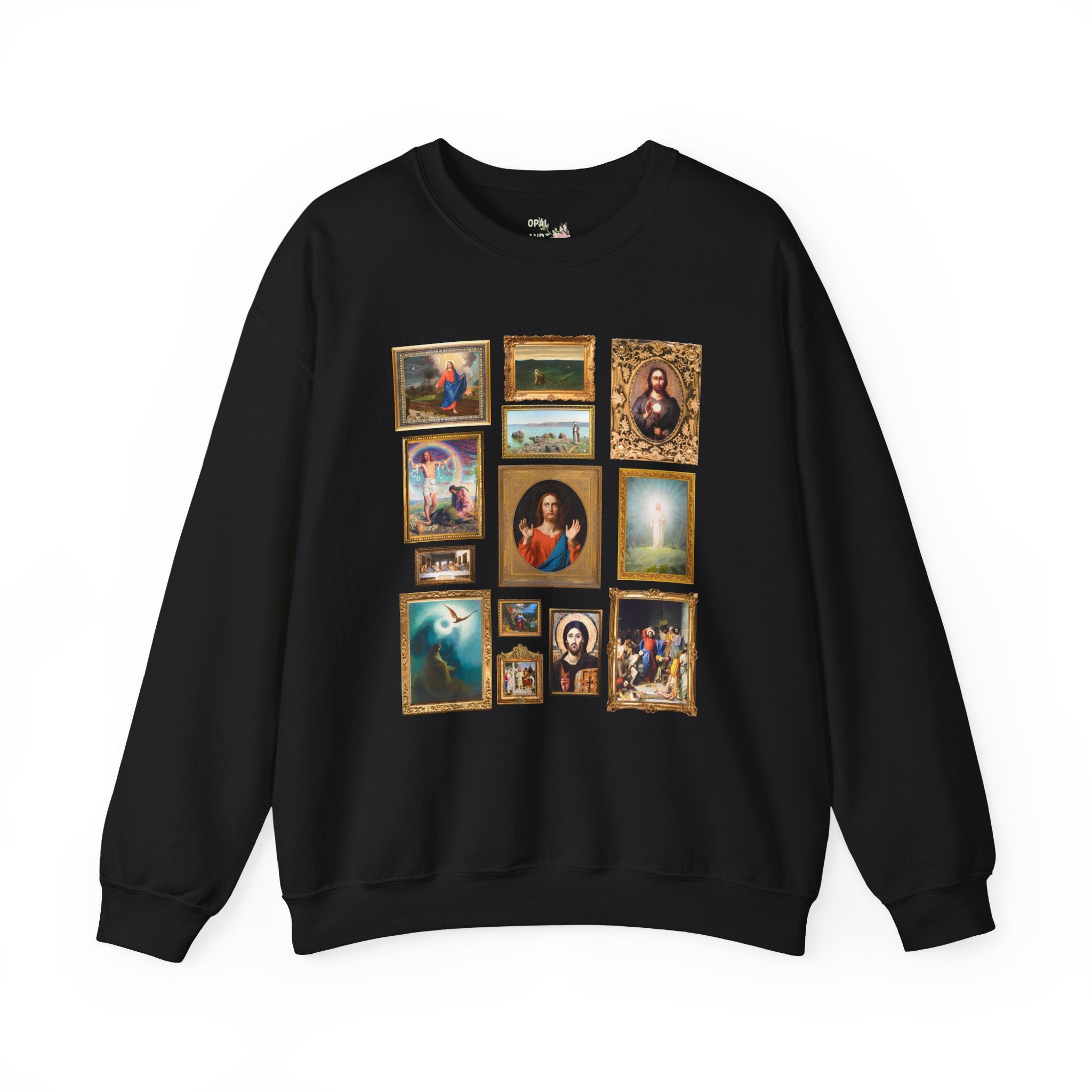 Jesus Art History Sweatshirt with Famous Paintings of Christ, 19th Century Art History, Ancient Art History Lover, Christian Museum Lover Crewneck