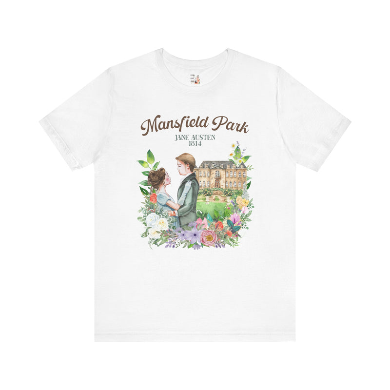 Timeless English Literature Shirt for Jane Austen Fan in White: Mansfield Park, Gift Idea for Historian or Bookish Friend, Romance Reader Shirt, 19th Century Literature 