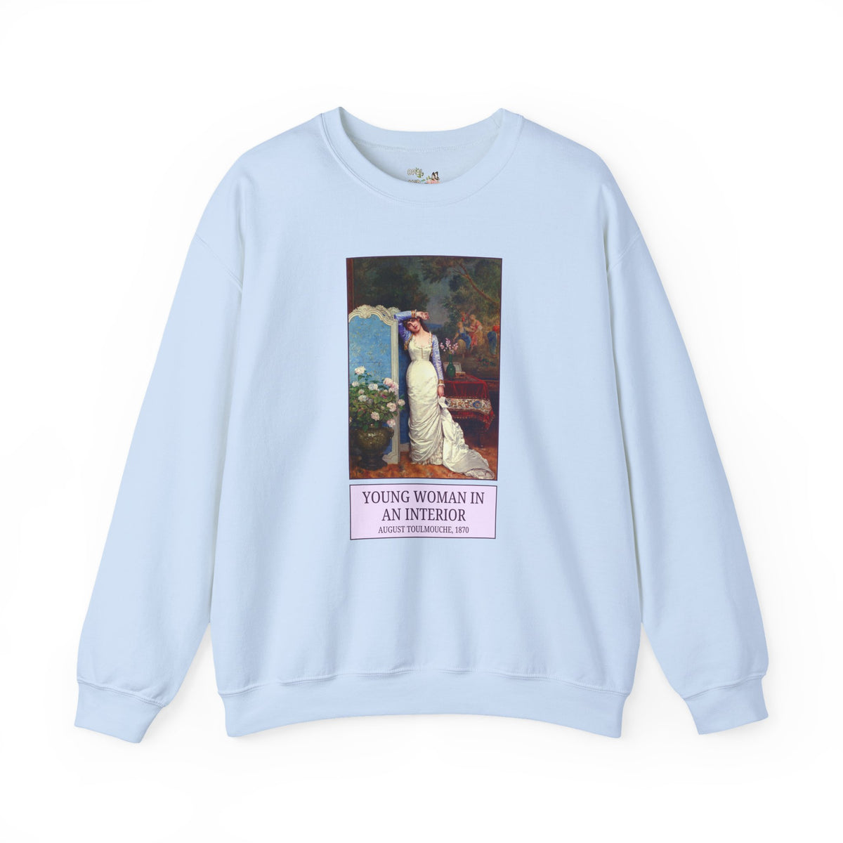 Young Woman in an Interior by Auguste Toulmouche Art History Buff Sweatshirt: 19th Century Art History Museum Lover Gift, Victorian Era