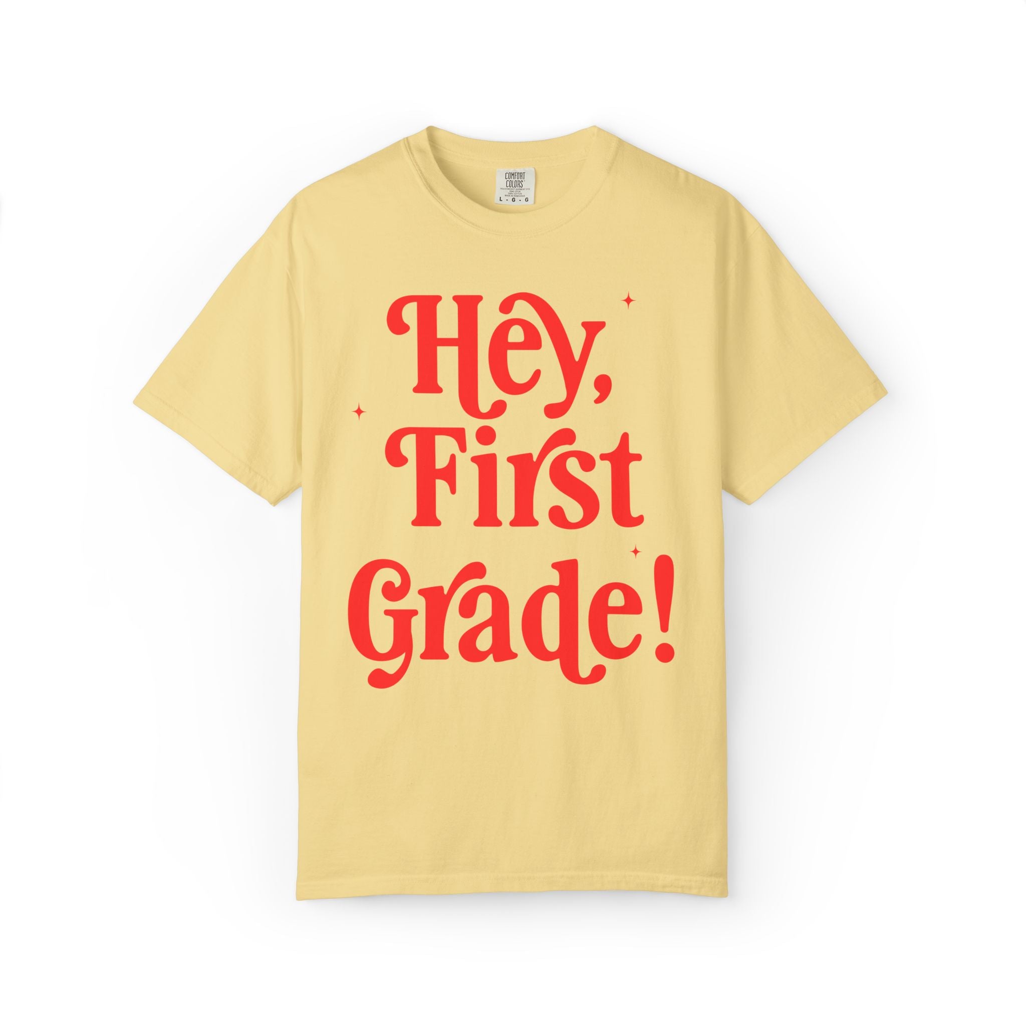 Hey First Grade Back to School Matching Teacher T-Shirt, Cute First Grade Teacher Team or First Grade Team Tee, Paraprofessional Gift