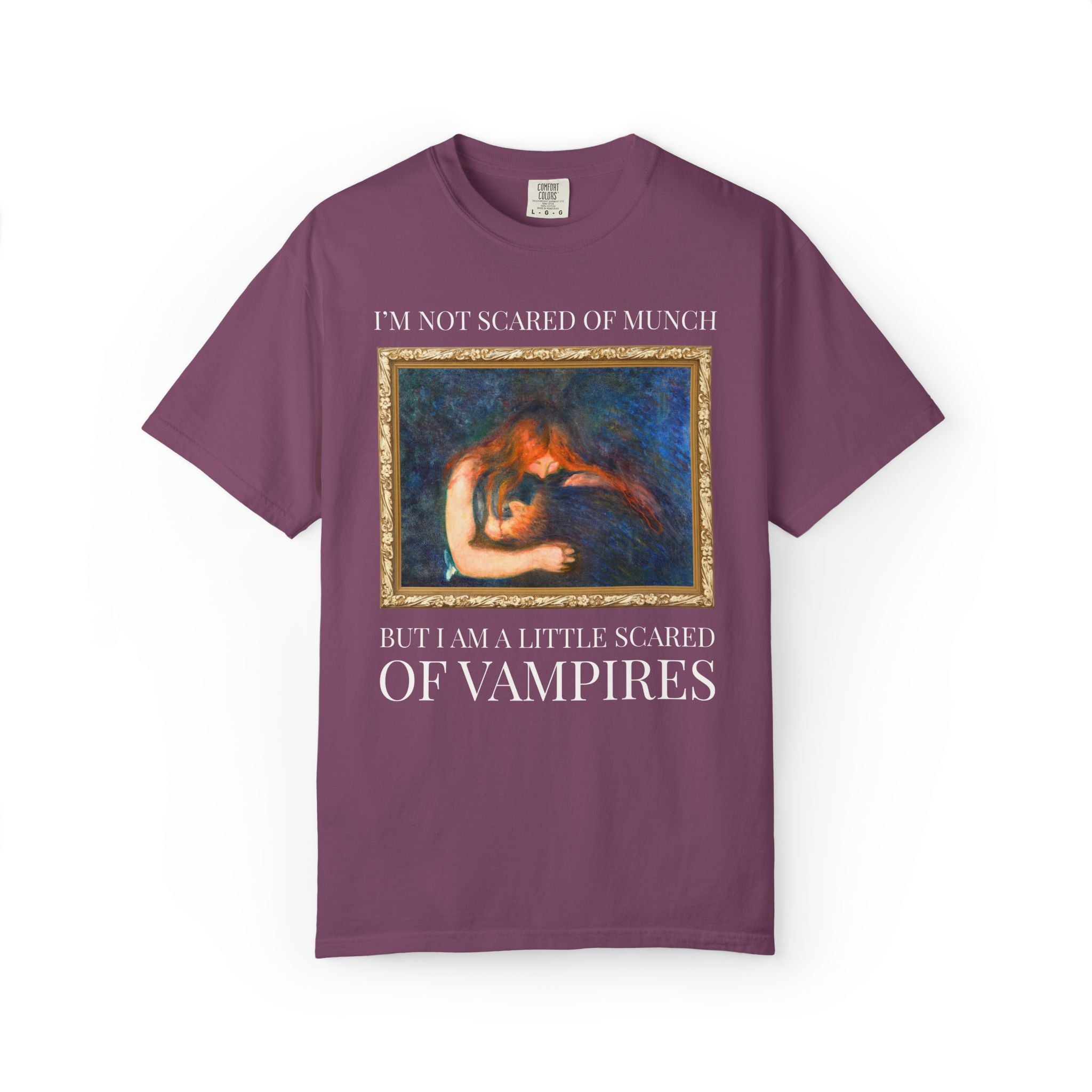 Halloween Art History Buff Tee Shirt: Edvard Munch Vampire Lover Gift, Spooky Season Art History Lover Paranormal Romance Reader Gift