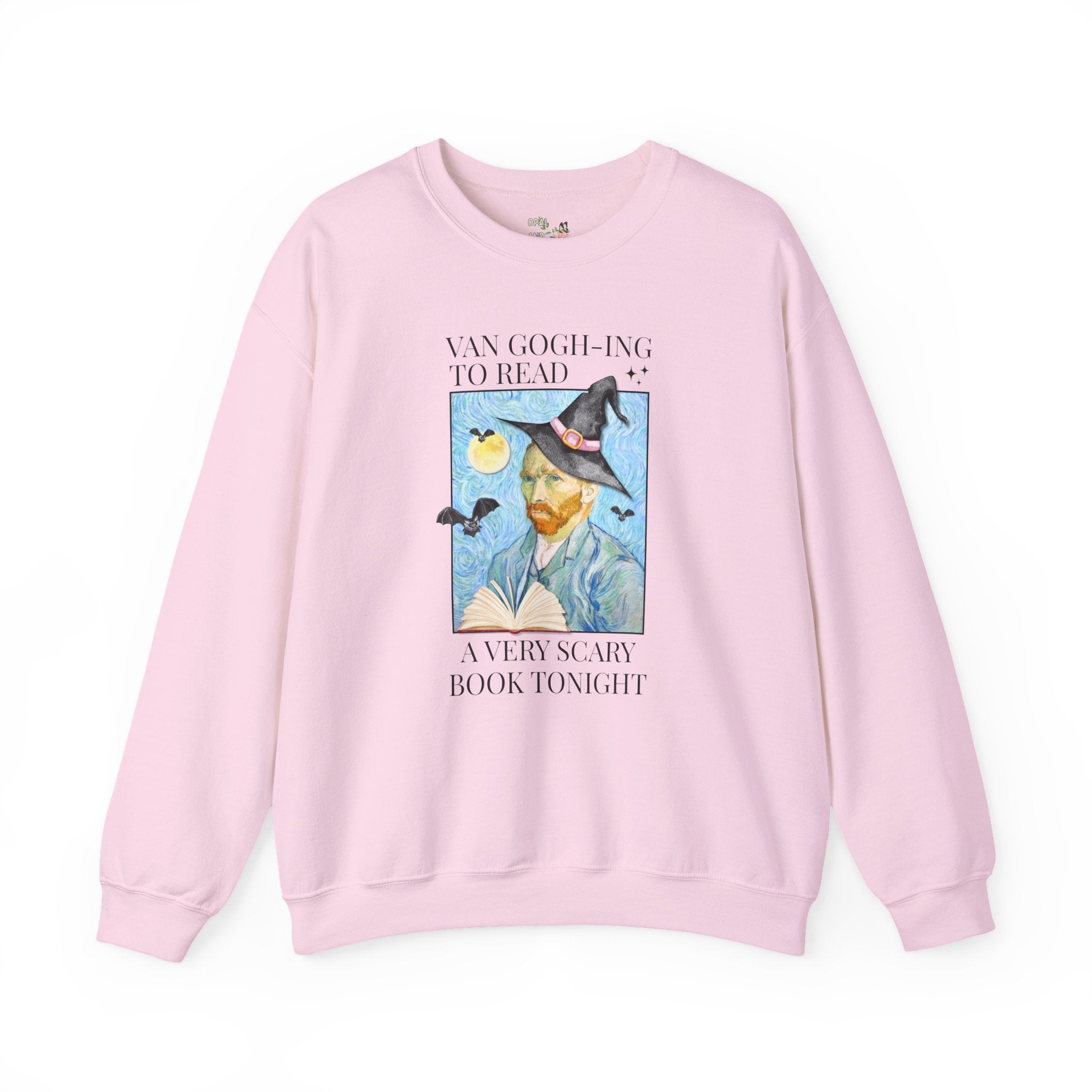 Bookish Halloween Sweatshirt for Art Historian, Silly Vincent Van Gogh Book Lover Crewnec: Read a Very Scary Book, Horror Bookworm Librarian