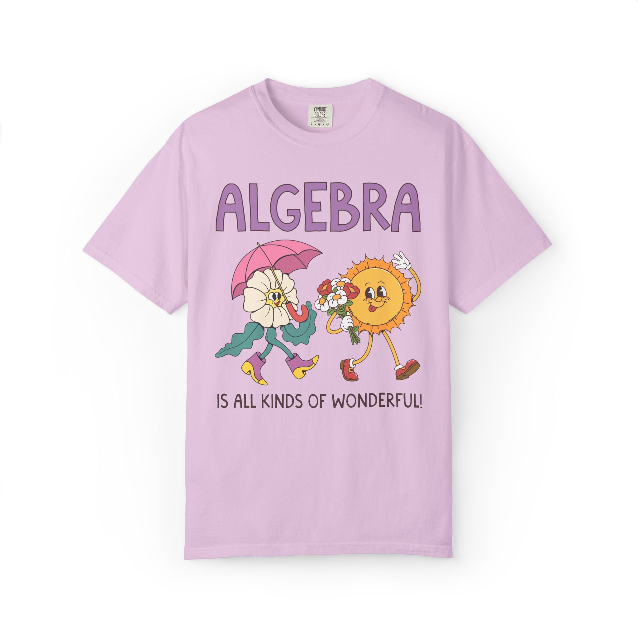 Algebra is All Kinds of Wonderful Teacher Team Tee Shirt for Back to School: Matching Math Teacher or Department Floral Tee with 90s Vibe