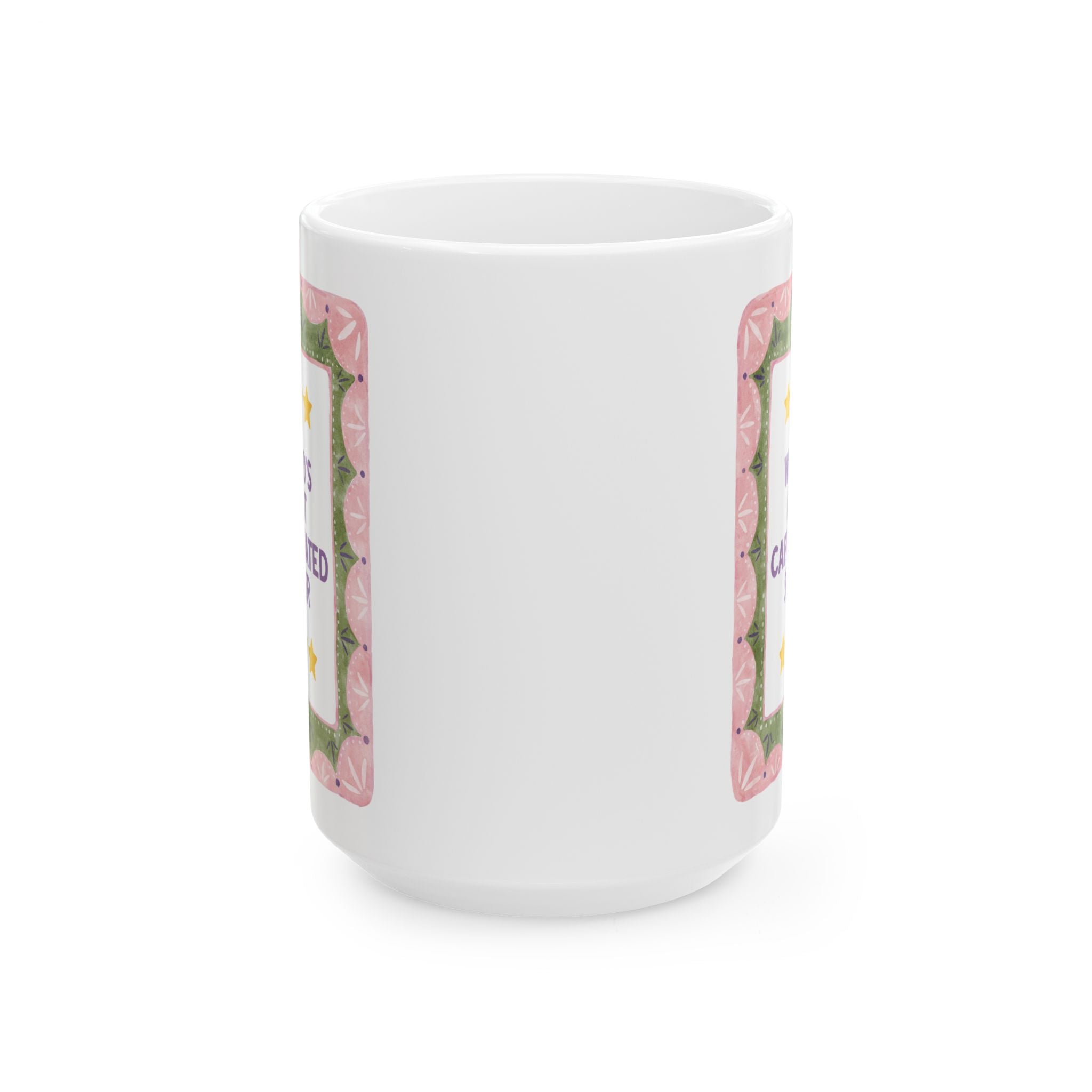 Sister Coffee Lover Gift: World's Most Caffeinated Sister | 15 Oz Coffee Mug for Sister Who Loves Caffeine, Birthday Gift for Older Sister