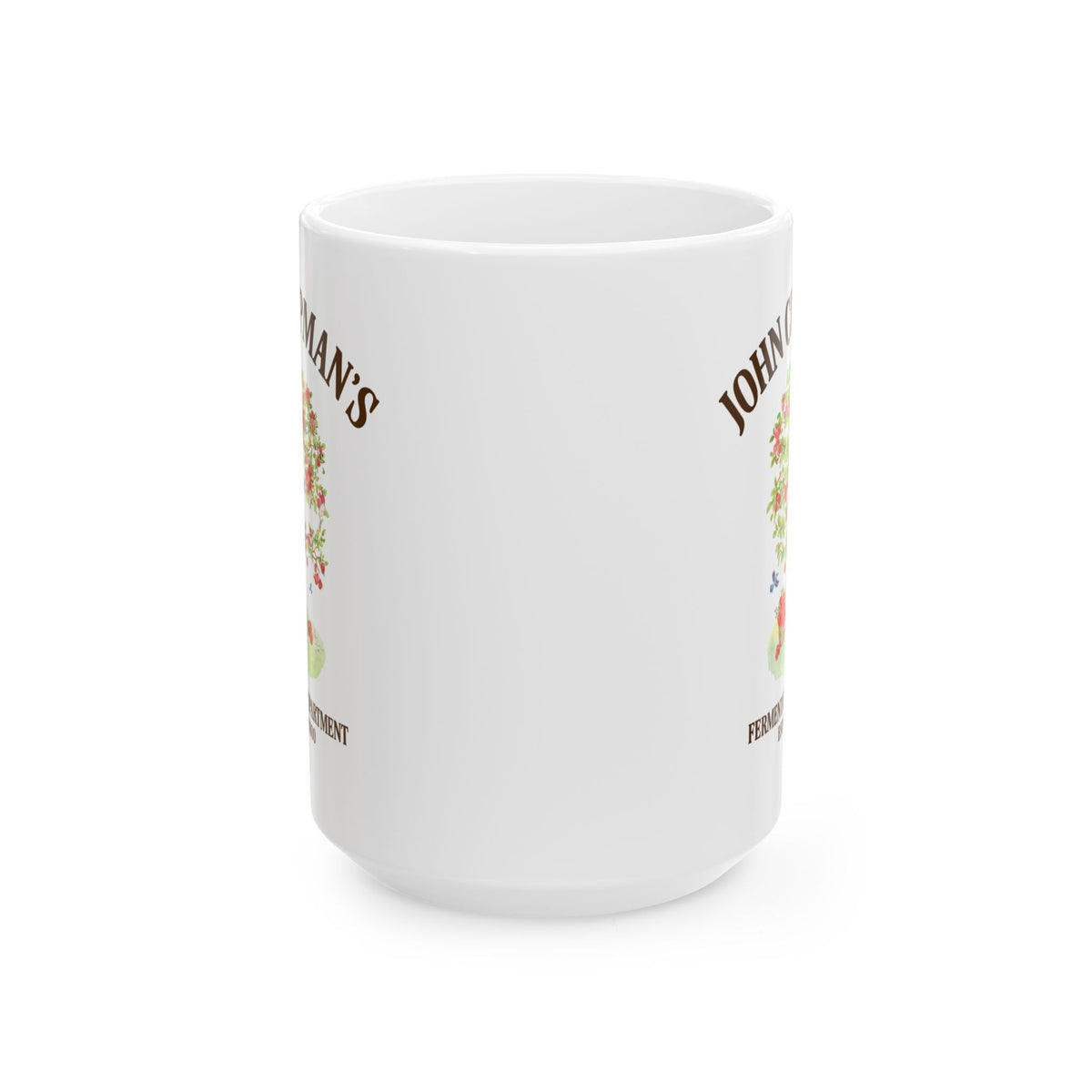 John Chapman's Fermentation Department Coffee Mug: Funny Drinking Johnny Appleseed American Folk Tale History Mug for History Buff