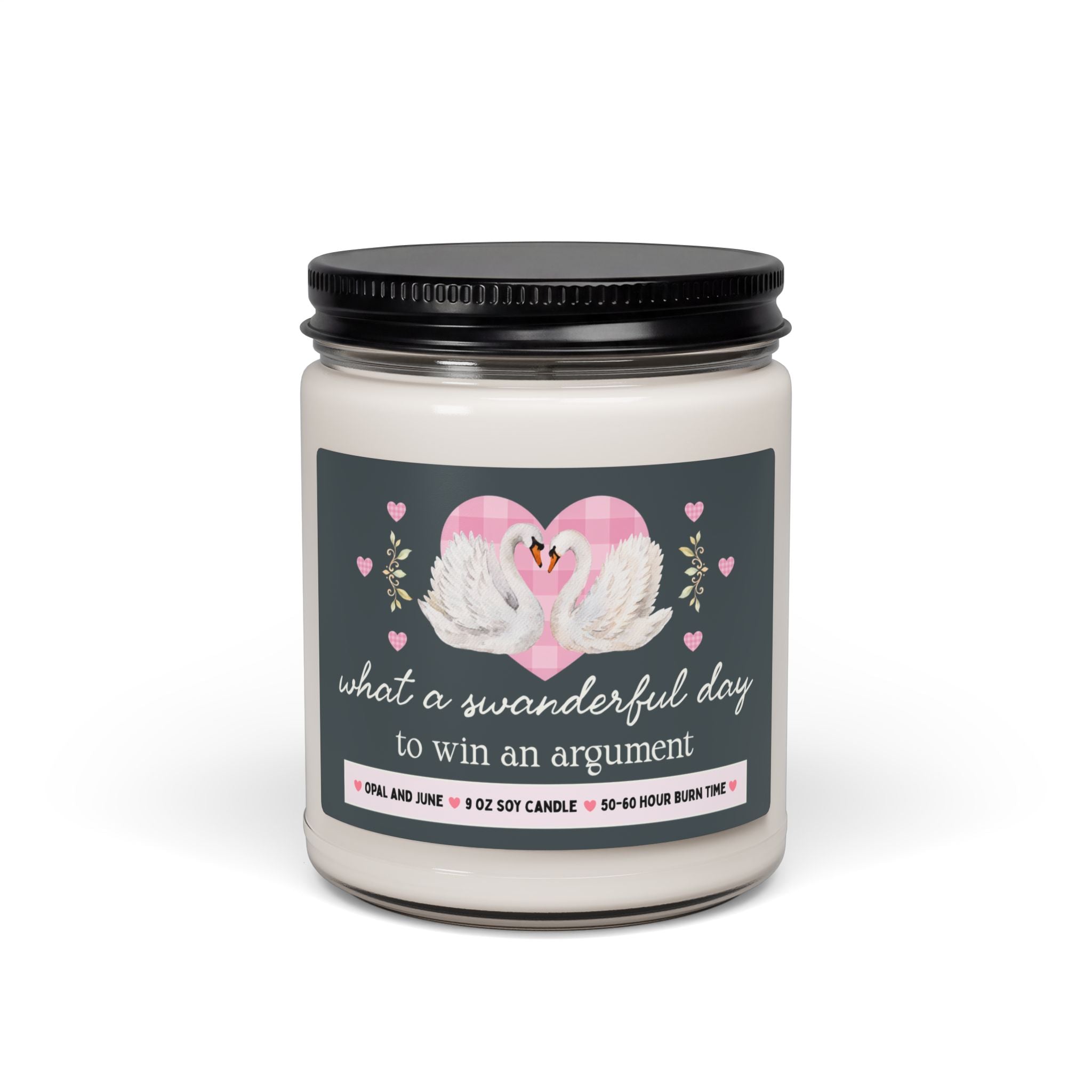 Funny Lawyer Gift for Prosecutor, Candle with Swans: What a Swanderful Day to Win an Argument, 9 Oz Candle, Silly Law School Graduation Gift