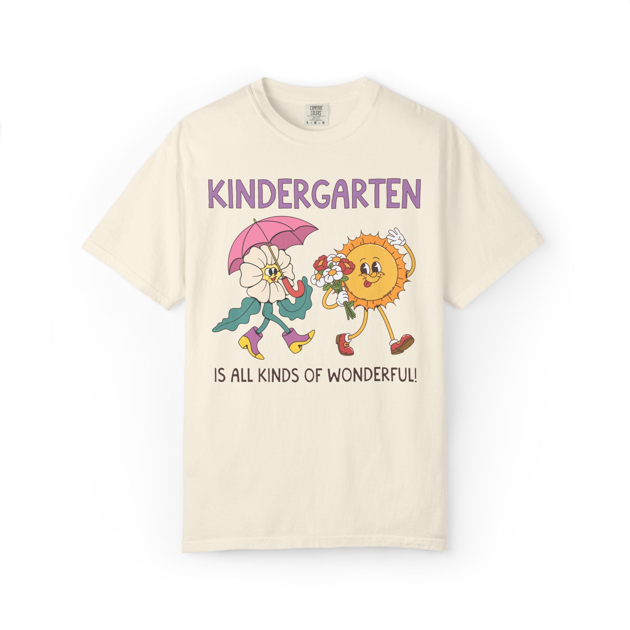 Kindergarten is All Kinds of Wonderful Teacher Team Tee Shirt for Back to School: Cute New School Year T-Shirt, First Year Teacher or Para