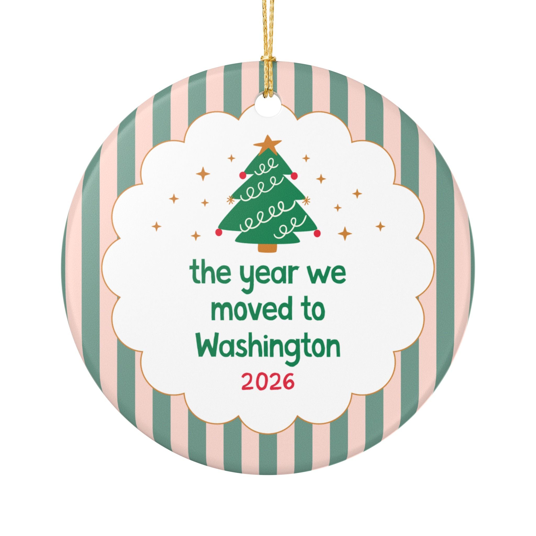 2026: The Year We Moved to Washington Nostalgic Christmas Ornament, Family Who Moved to Washington in 2026, Family Moving Gift Xmas
