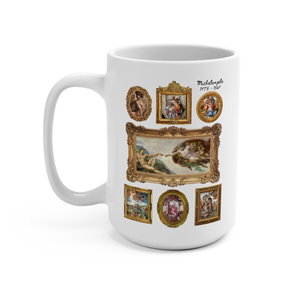 Michelangelo Art History Coffee Mug for Humanities Major Who Loves High Renaissance Art or the Sistine Chapel, 16th Century Roman History