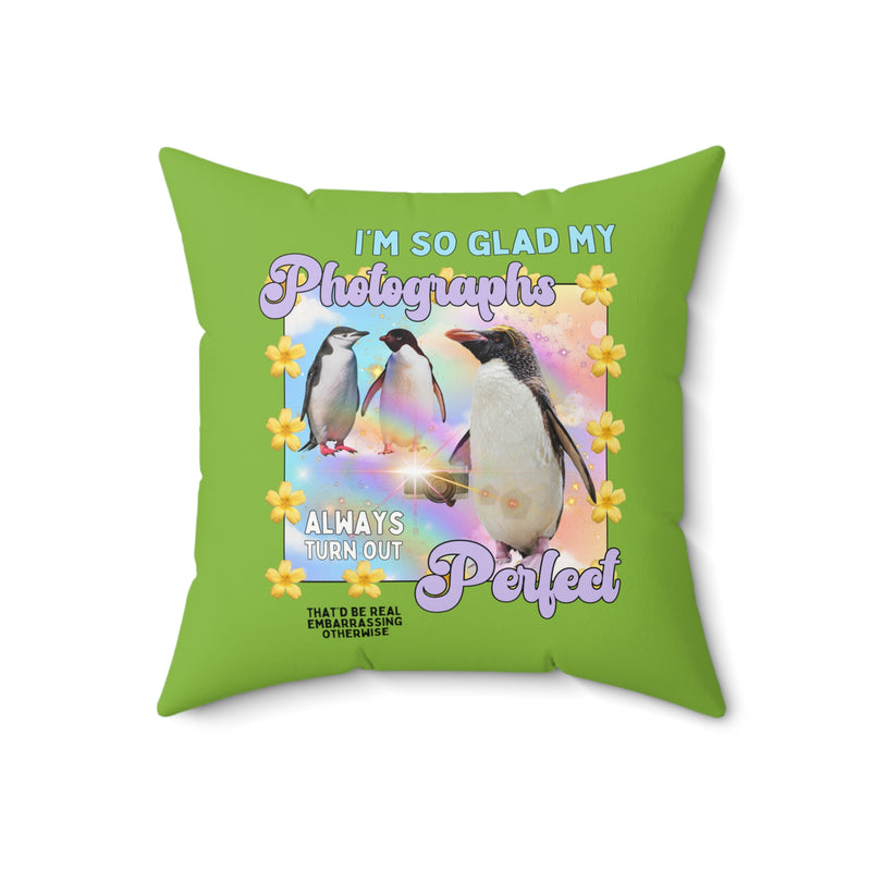 Floral Cottagecore Cat Pillow for Cat Mom: Funny Watercolor Kittens in Cup