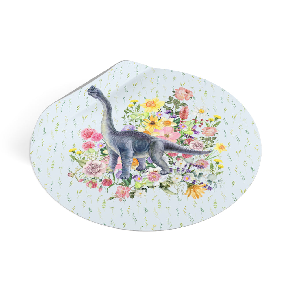 Sticker: Brachiosaurus in Flowers