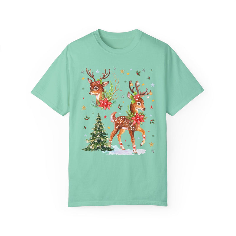 90s Style Silly Christmas Reindeer Tee Shirt - Opal and June