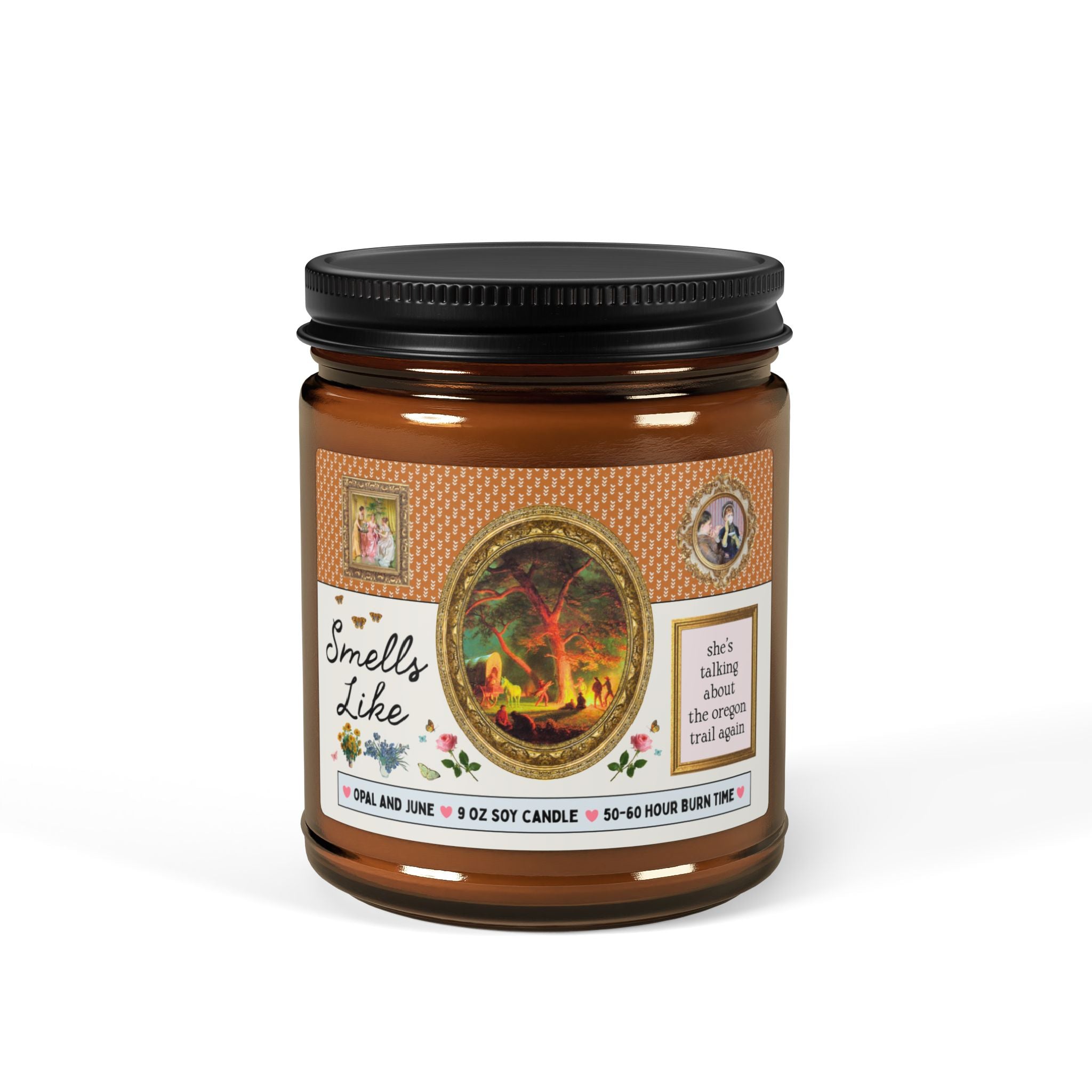 Smells Like She's Talking About the Oregon Trail Again: 9 oz Soy Candle | Cute Westward Expansion Albert Bierstadt Famous Painting, 19th Century American History
