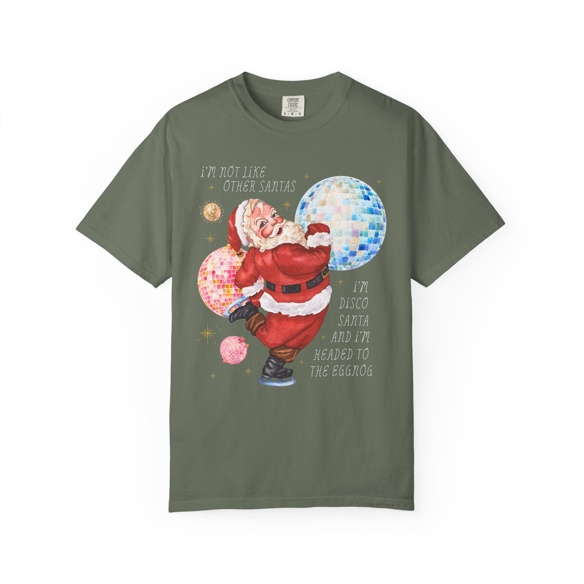 I'm Disco Santa and I'm Headed to the Eggnog: Funny Nostalgic Drinking Christmas T-Shirt for Dad or Grandpa