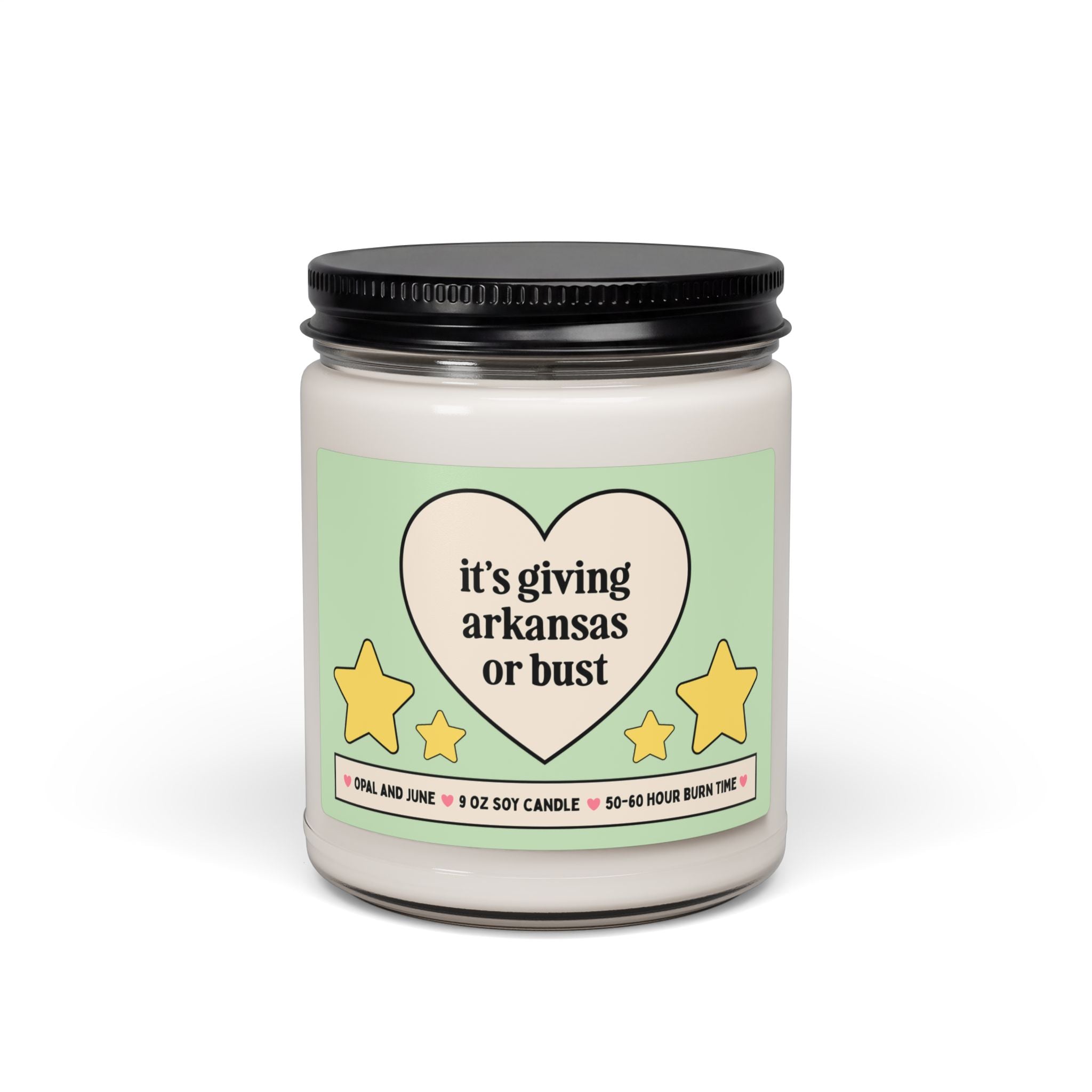 Funny Arkansas Resident Gift for Friend or Family Member Moving to Northwest Arkansas or Arkansas: It's Giving Arkansas or Bust 9 Oz Candle