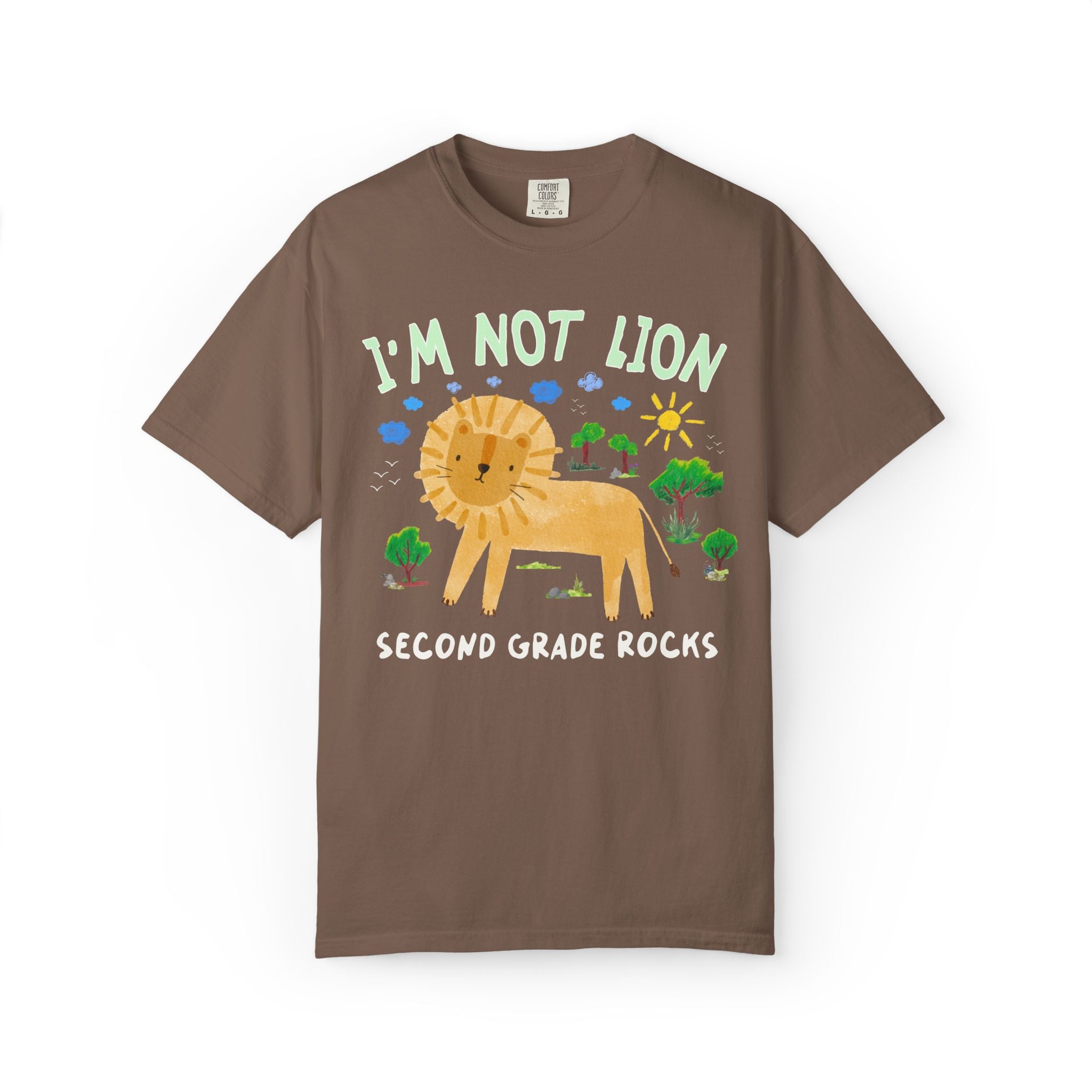 I'm Not Lion Second Grade Rocks Tee Shirt for Teacher Who Loves Animals, Silly Dreamcore Back to School or Testing Day T-Shirt with Positive Affirmation