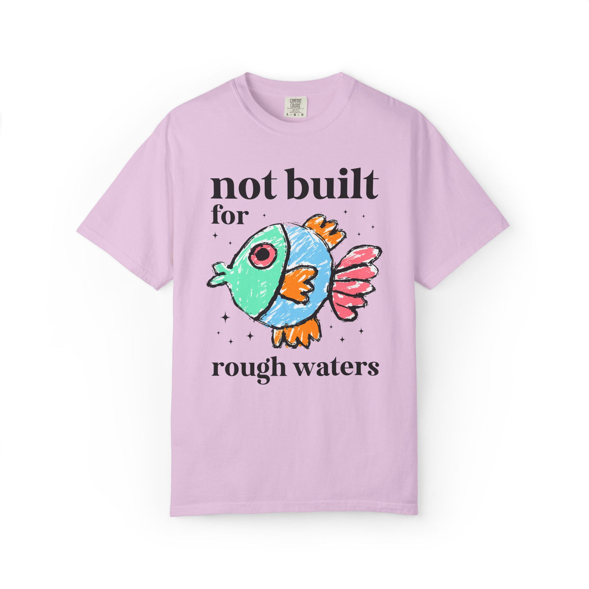 Not Built for Rough Waters: Funny Fish Lover T-Shirt for Animal Lover or Trip to the Aquariums, Silly Dreamcore Tee, Whimsy Fishing Tee